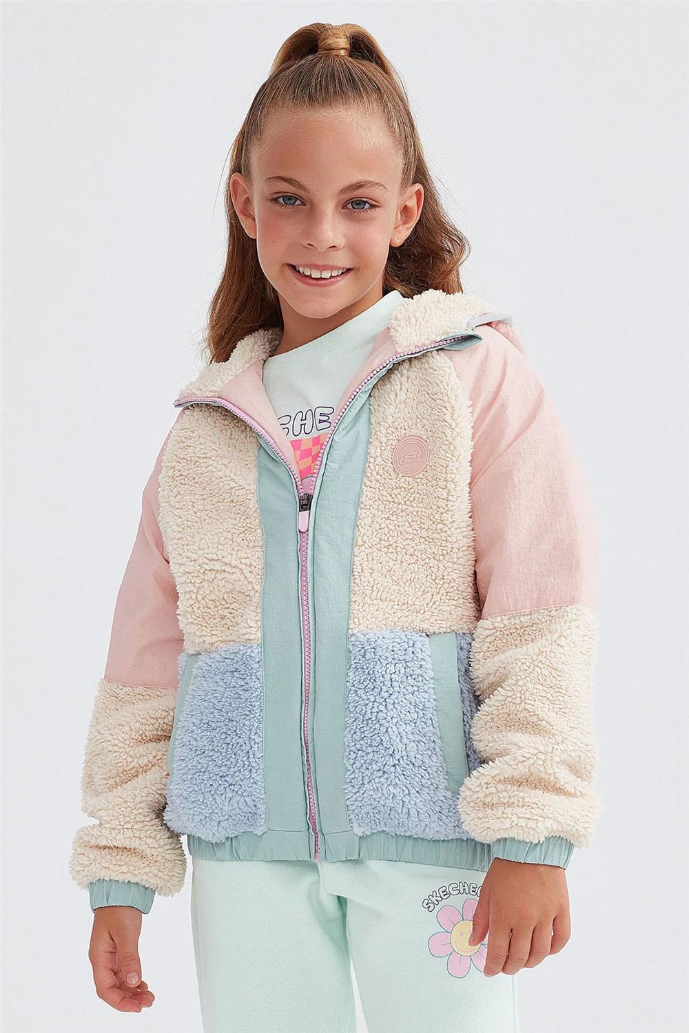 Skechers G Outdoor Fleece Full Zip Sherpa Çocuk Ceket Girls Gs Sk232176-590