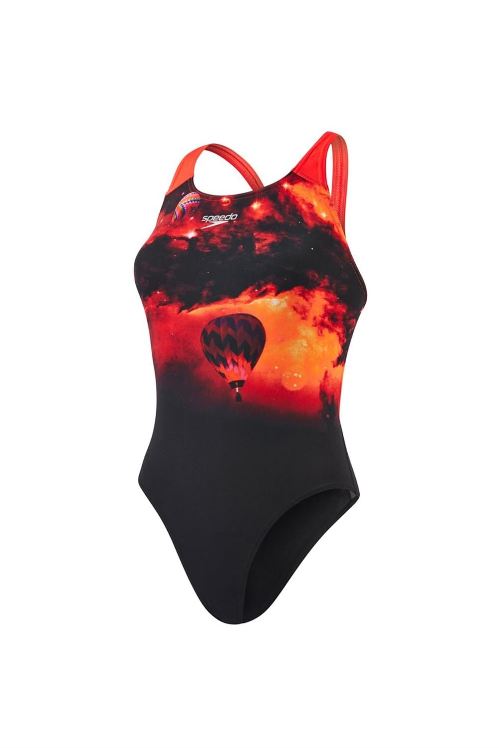 Speedo Plmt Dıgı Pbck Af Black/Red Kadın Yüzücü Mayo 8-06187B386