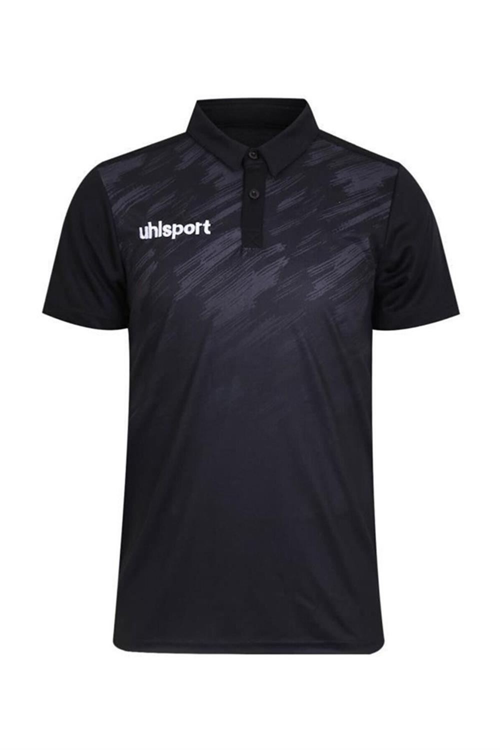 Uhlsport Brush Polo Yaka Erkek Tişört 2021007 SİYAH