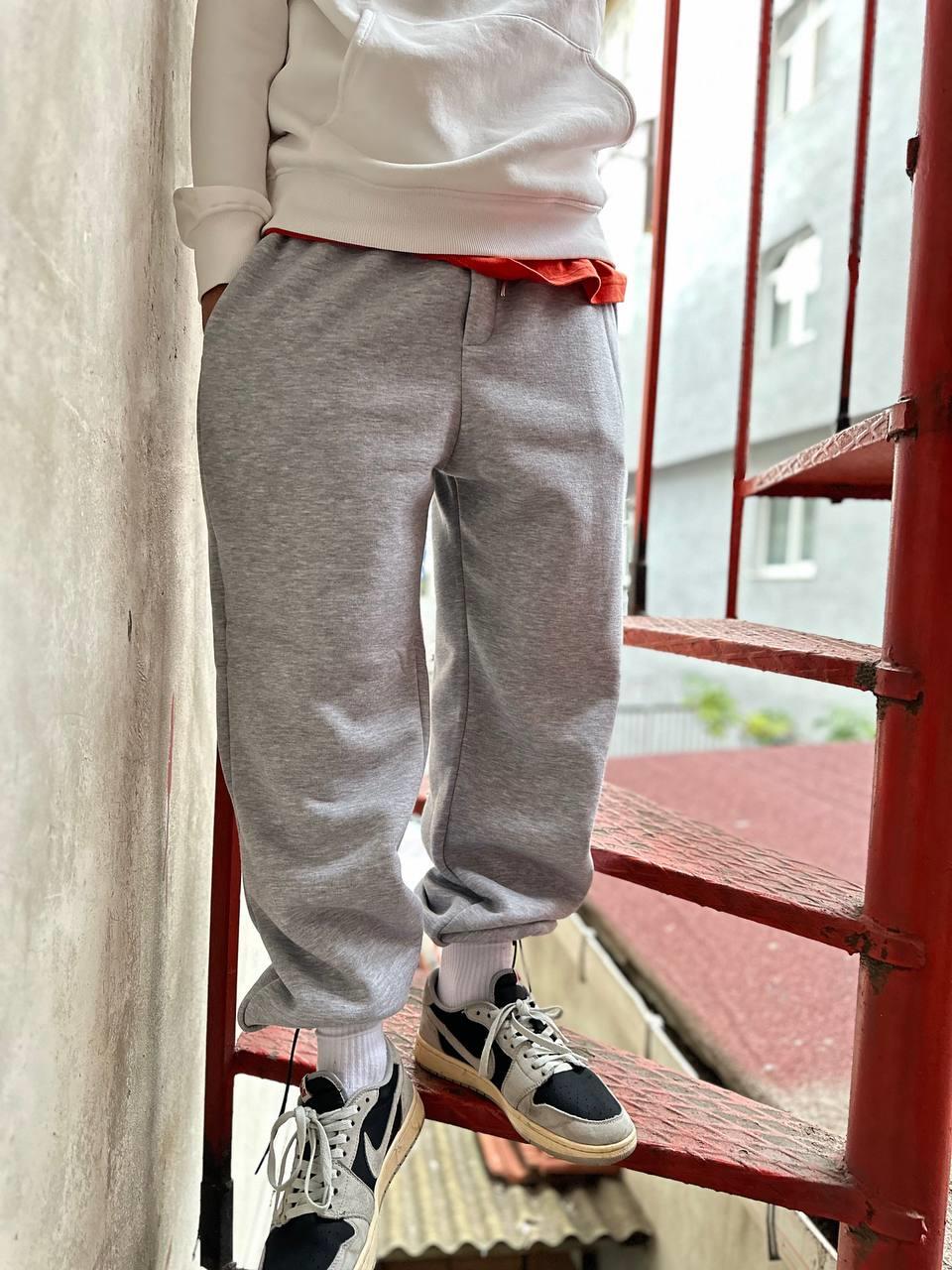 Elagance Ayarlanabilir Paça Gri Melanj Basic Baggy EşofmanEşofmanela806