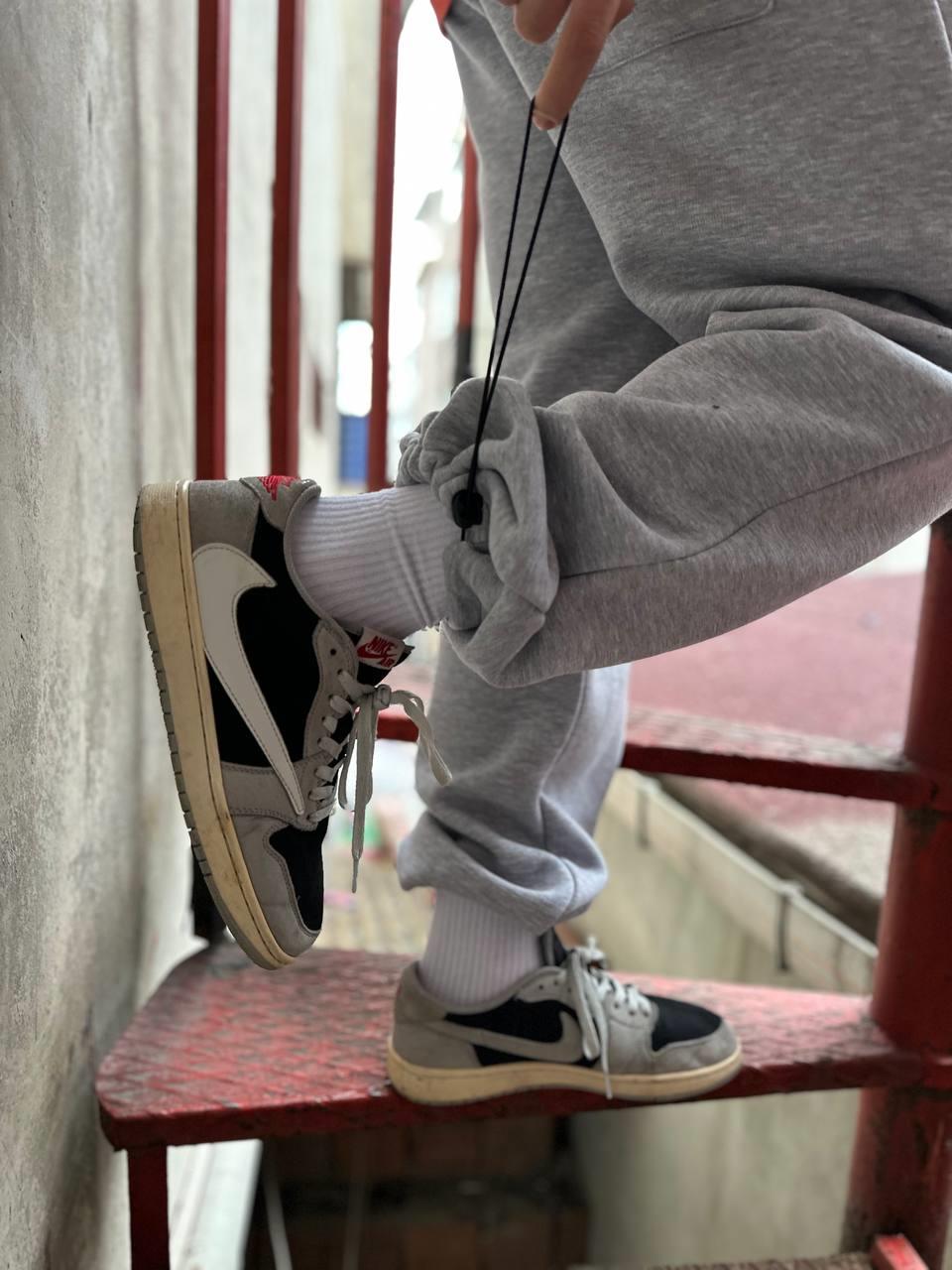 Elagance Ayarlanabilir Paça Gri Melanj Basic Baggy EşofmanEşofmanela806