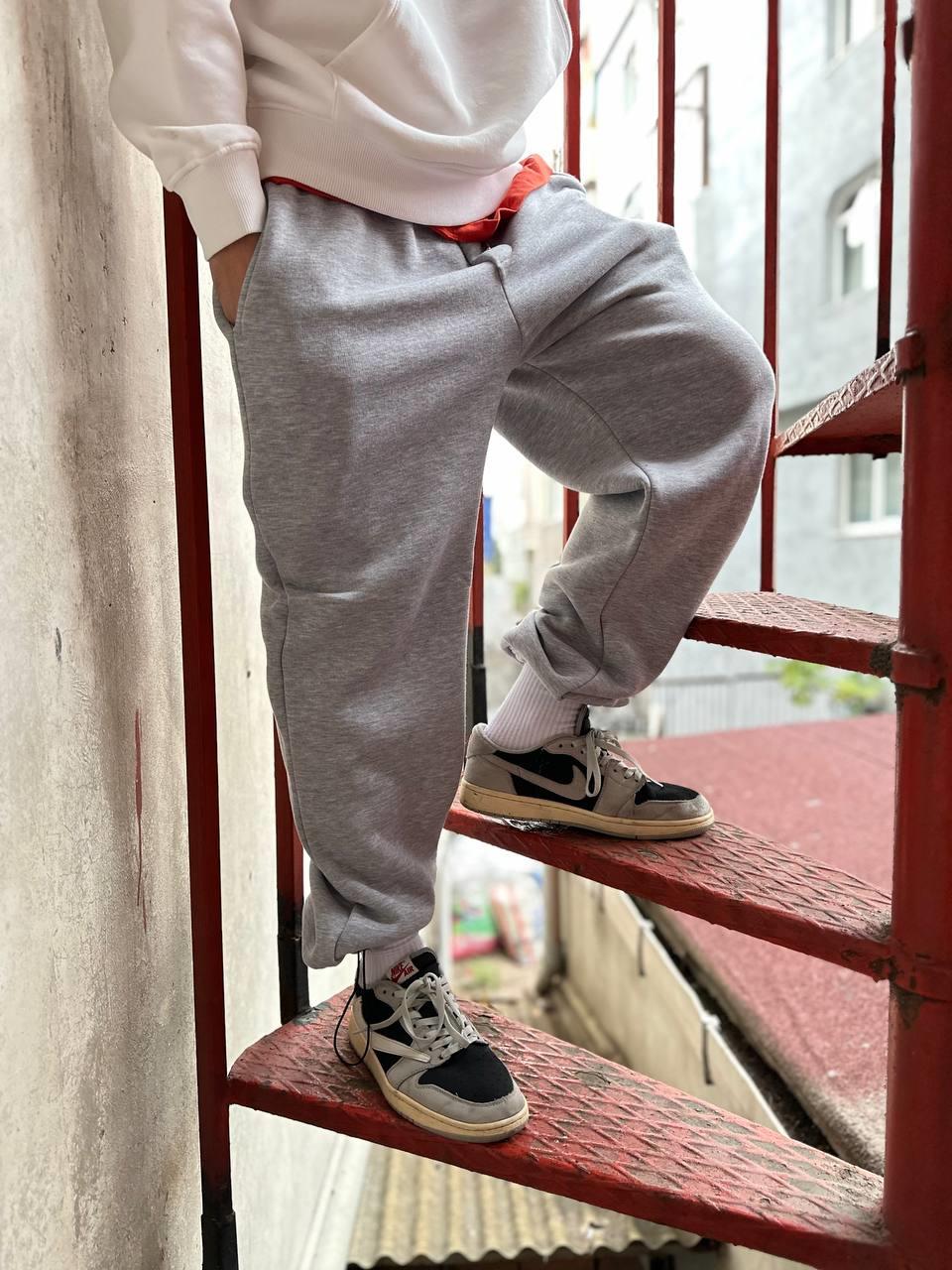 Elagance Ayarlanabilir Paça Gri Melanj Basic Baggy EşofmanEşofmanela806