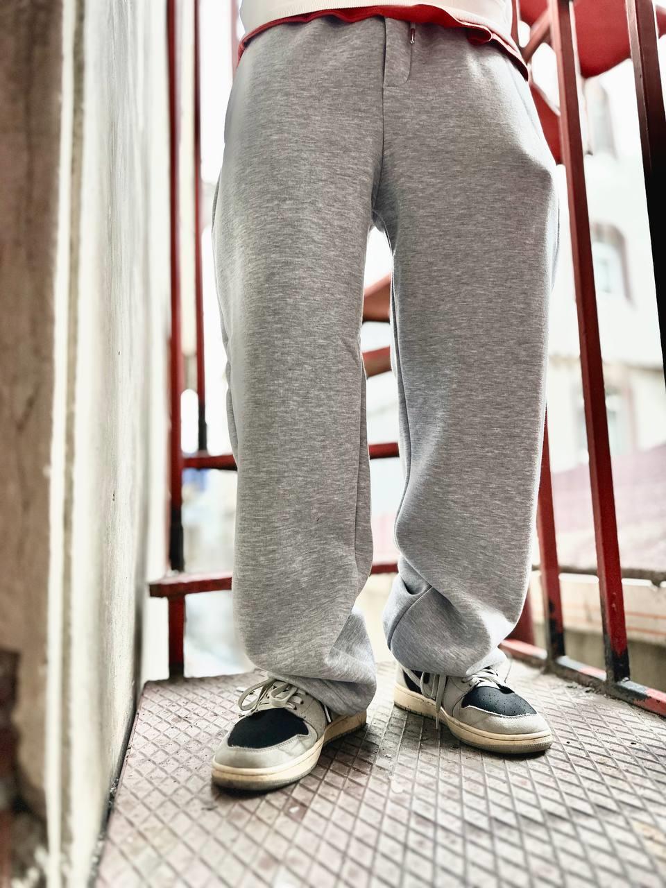 Elagance Ayarlanabilir Paça Gri Melanj Basic Baggy EşofmanEşofmanela806