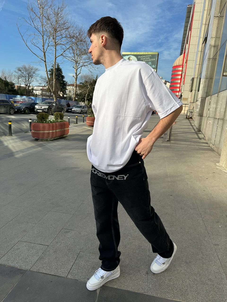Elagance Beyaz Basic Oversize T-ShirtT-shirtEla584