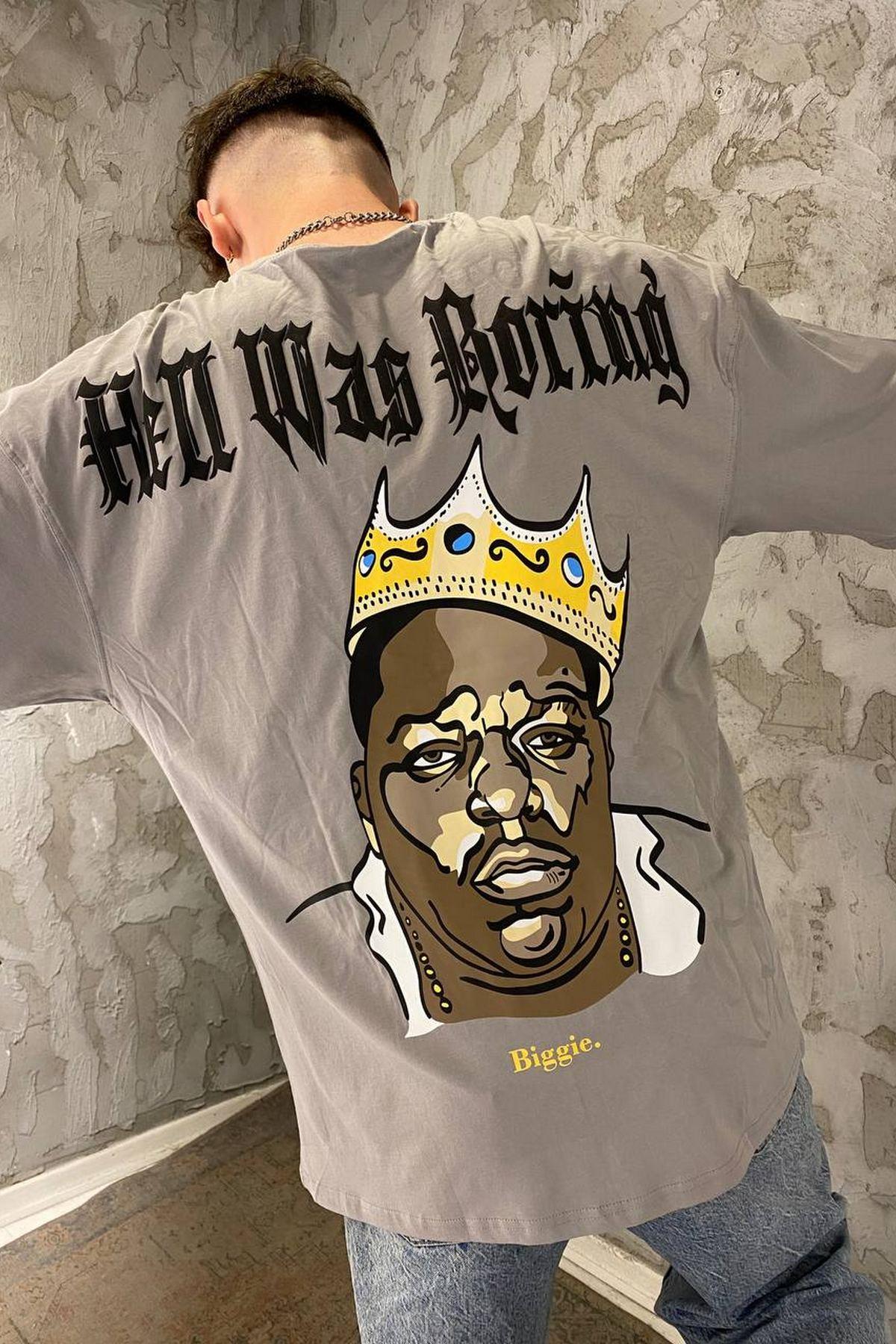 Elagance Biggie baskılı Oversize  T-ShirtT-shirtEla562