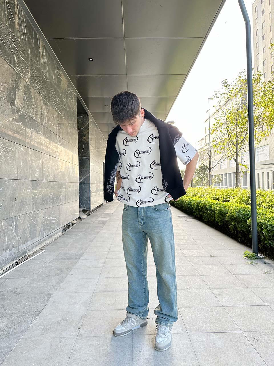 Elagance Eskitme Mavi Baggy PantolonBaggy JeansEla438