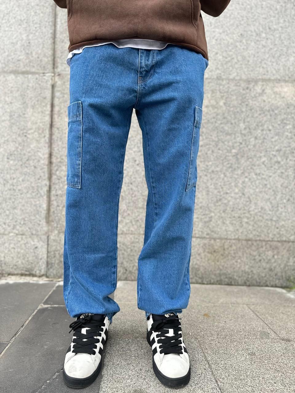Elagance Mavi Kargo Baggy PantolonBaggy JeansEla440