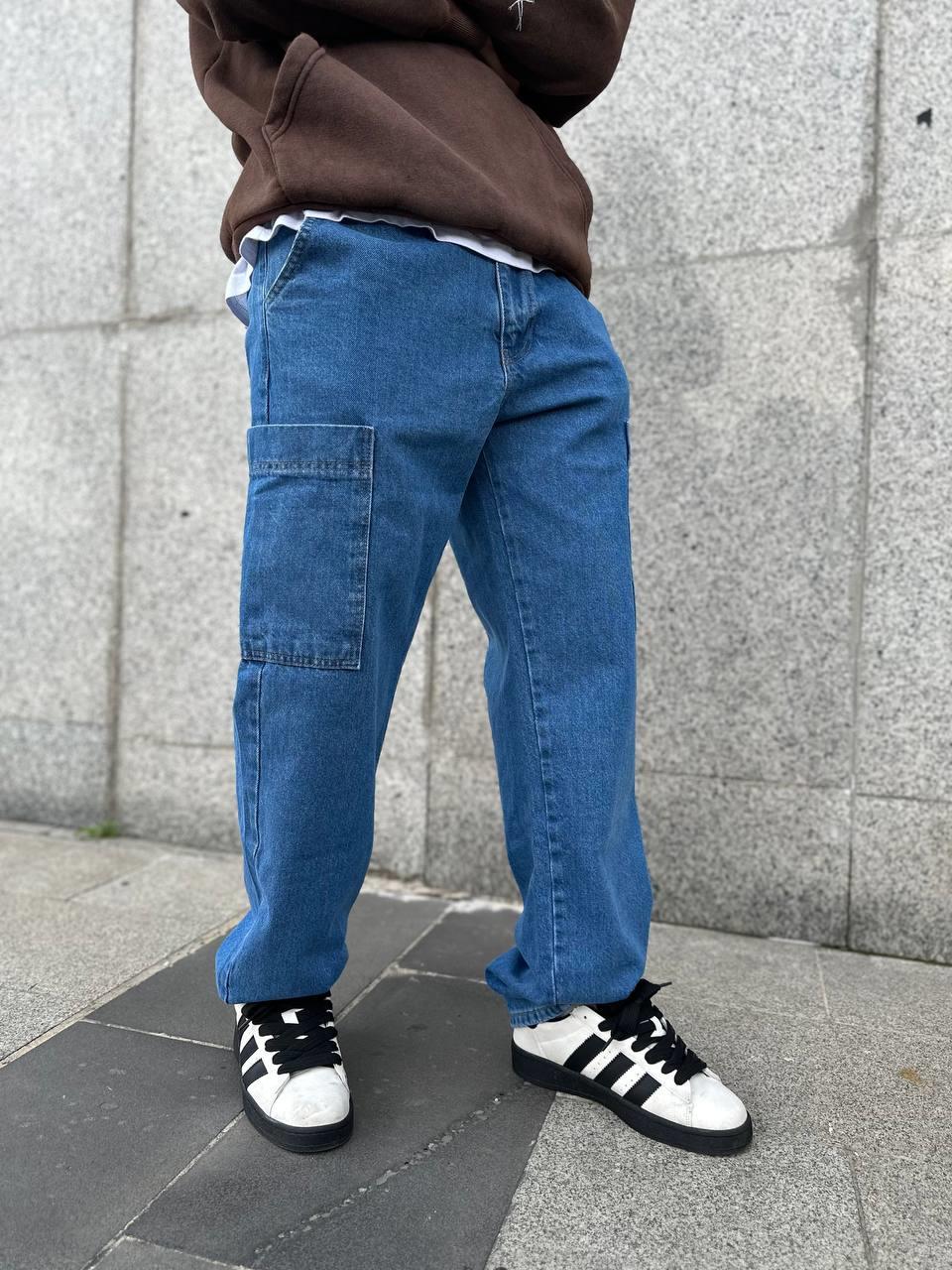 Elagance Mavi Kargo Baggy PantolonBaggy JeansEla440