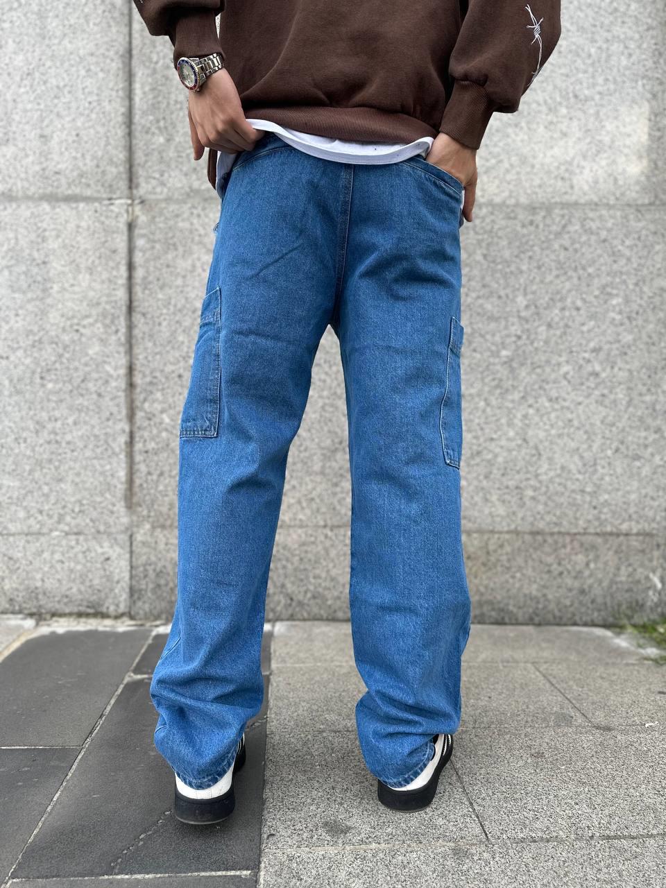 Elagance Mavi Kargo Baggy PantolonBaggy JeansEla440