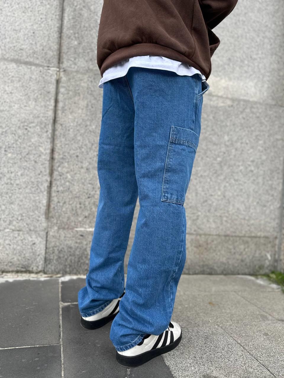 Elagance Mavi Kargo Baggy PantolonBaggy JeansEla440