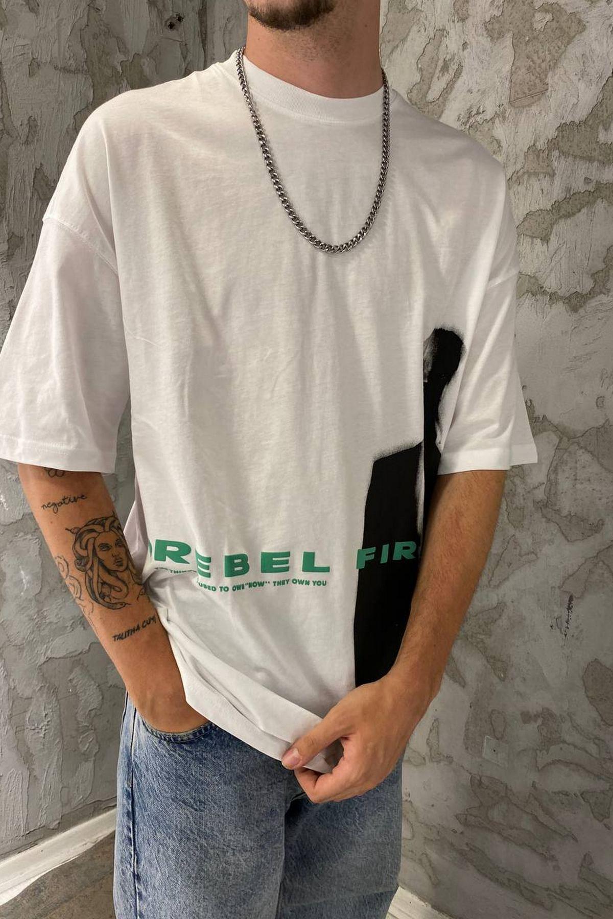 Elagance Rebel Fire Oversize  T-ShirtT-shirtEla564