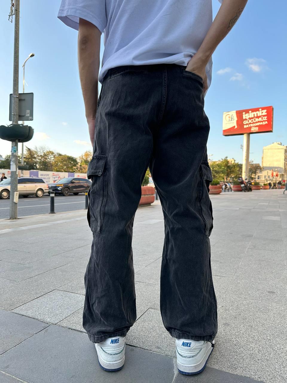 Elagance Skate Asit Yıkamalı Kargo Baggy PantolonBaggy JeansEla653