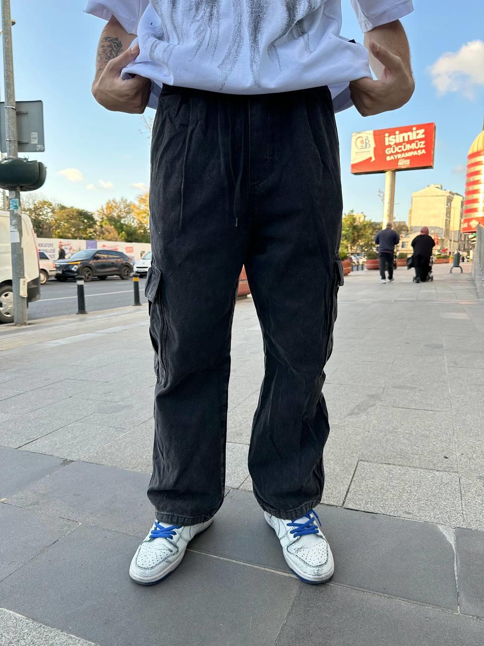 Elagance Skate Asit Yıkamalı Kargo Baggy PantolonBaggy JeansEla653