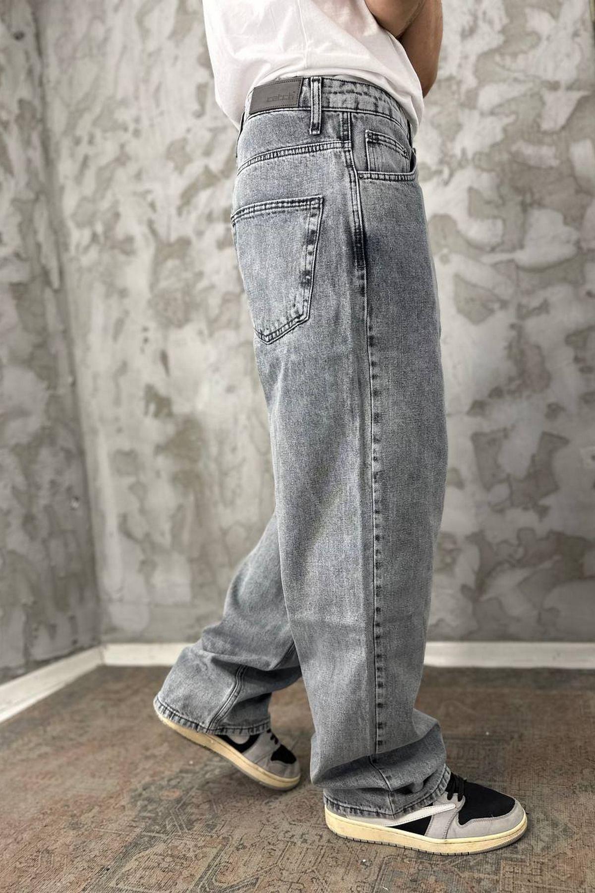 Elagance Taşlamalı Füme 6231  Baggy PantolonPantolonEla436
