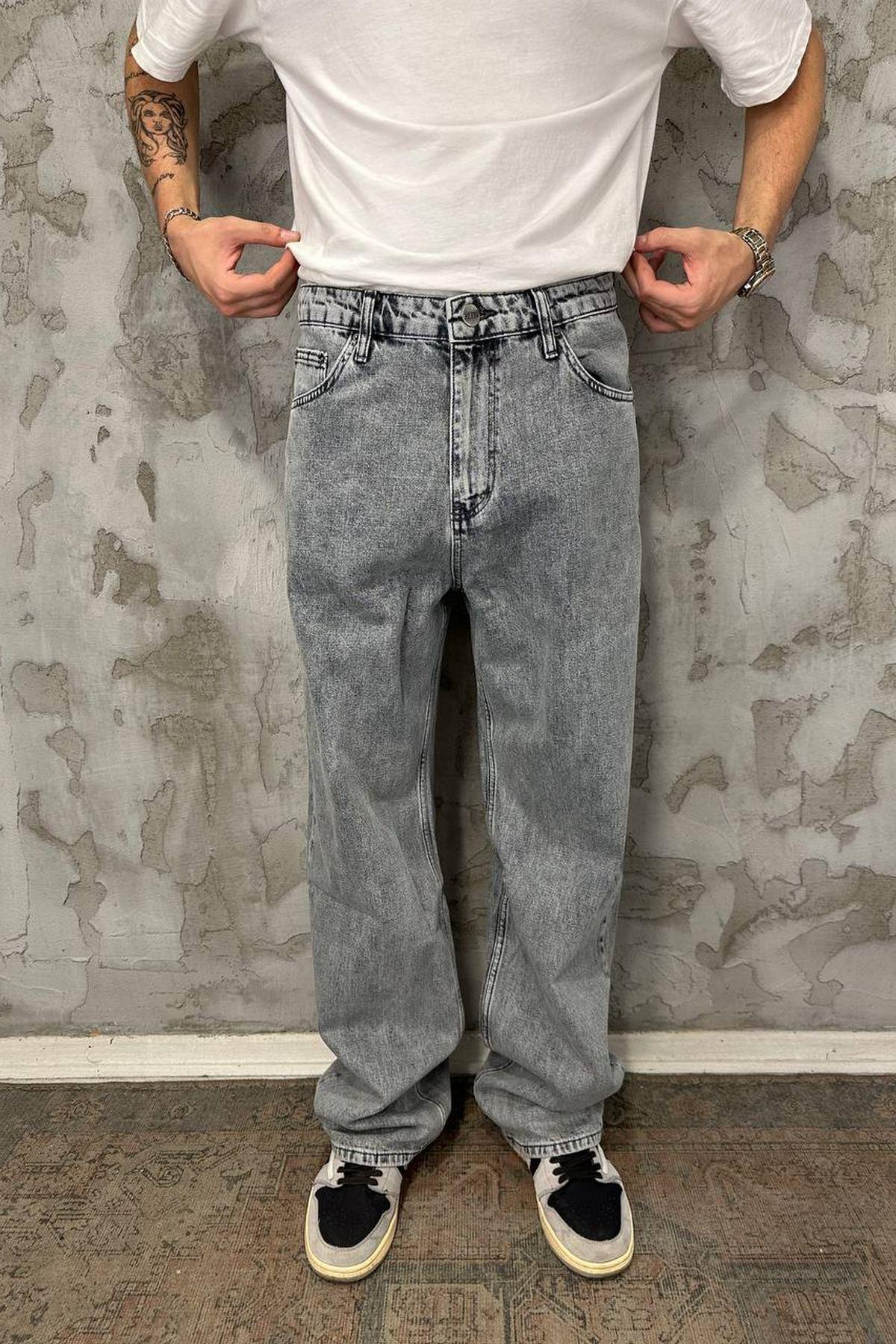 Elagance Taşlamalı Füme 6231  Baggy PantolonPantolonEla436