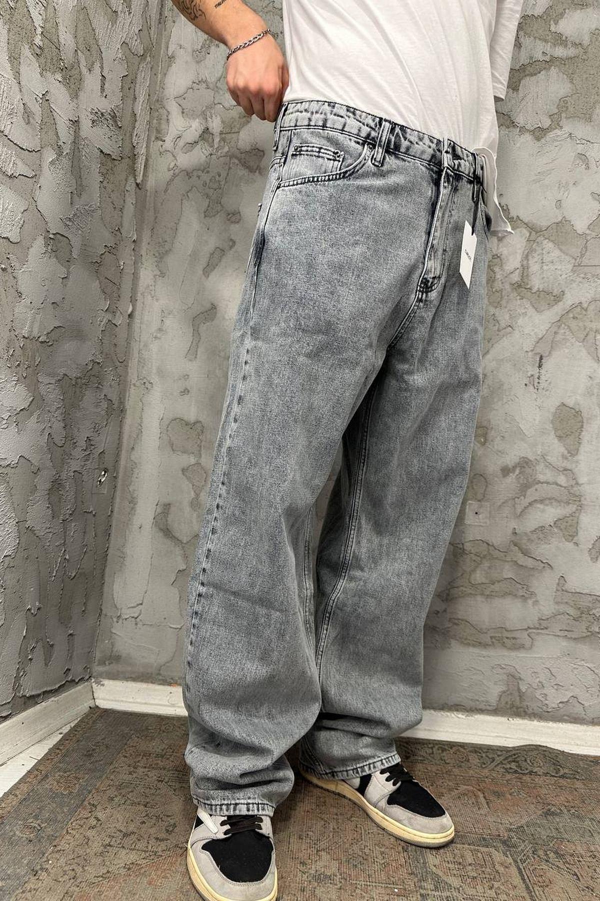 Elagance Taşlamalı Füme 6231  Baggy PantolonPantolonEla436
