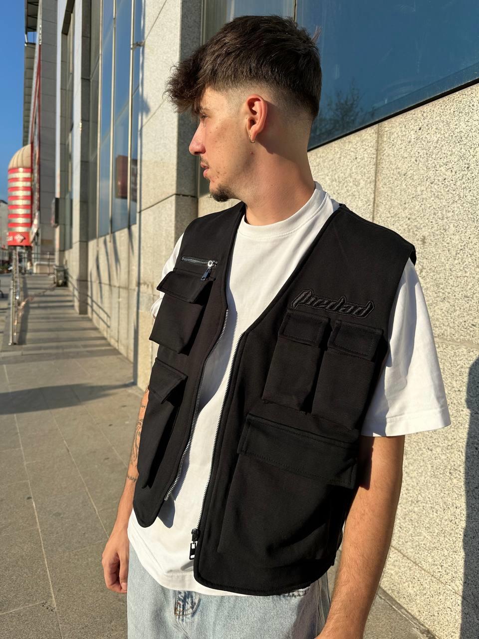 Elagance The Dad Nakışlı  Siyah YelekT-shirtEla592