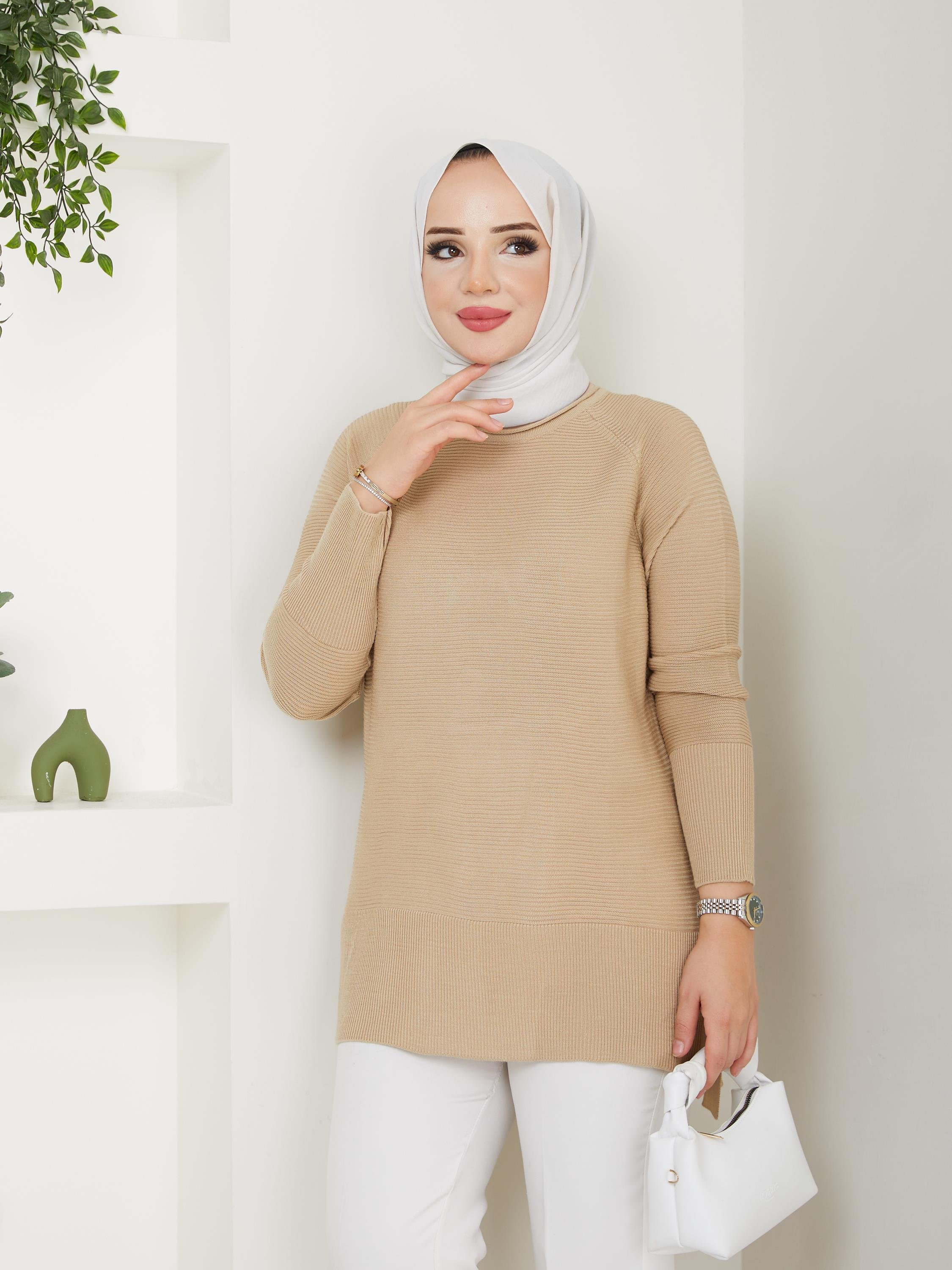 Fitilli Battal Boy Triko Tunik Bej 2224-1