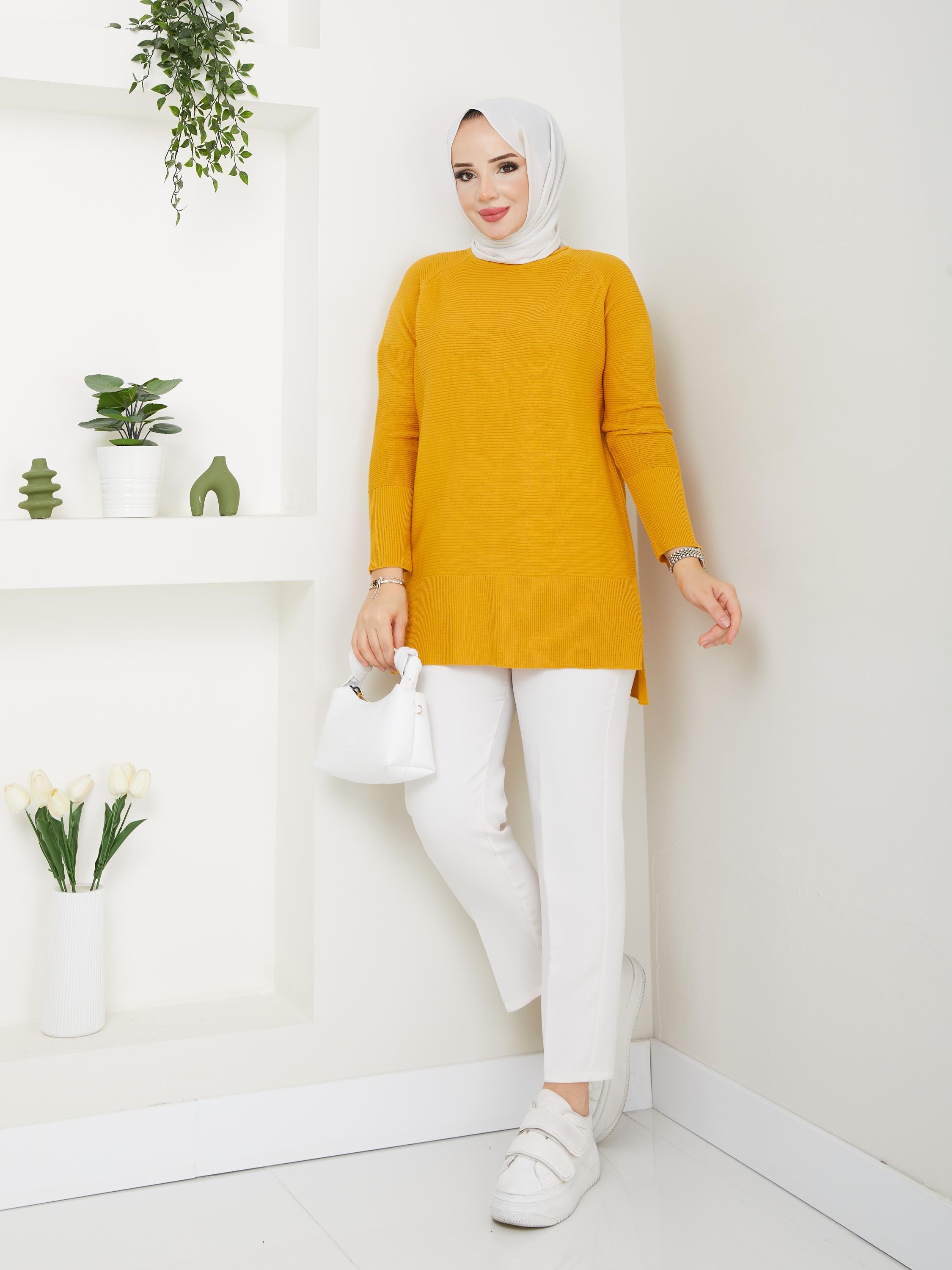 Fitilli Battal Boy Triko Tunik  Hardal 2224-1