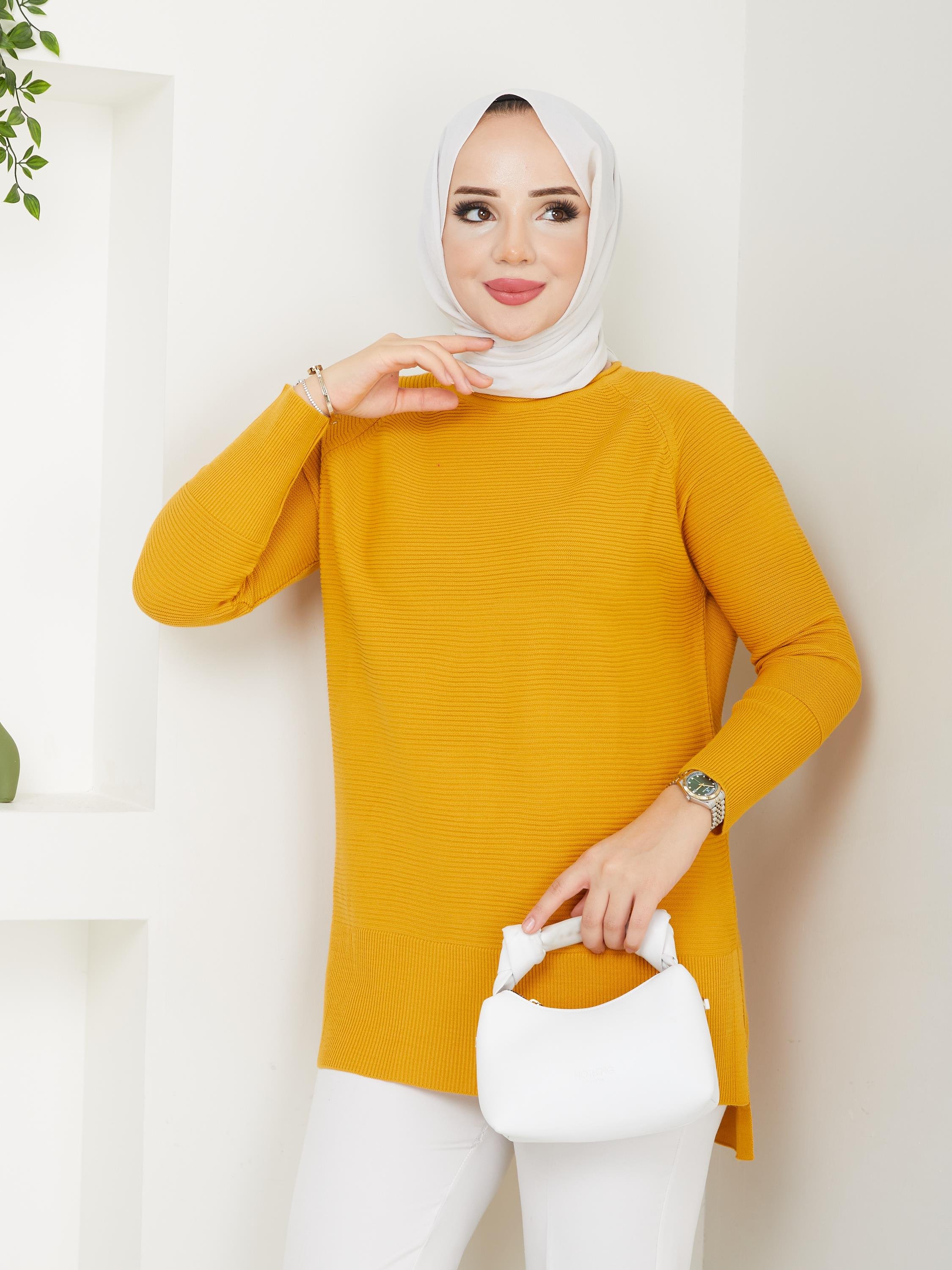 Fitilli Battal Boy Triko Tunik  Hardal 2224-1