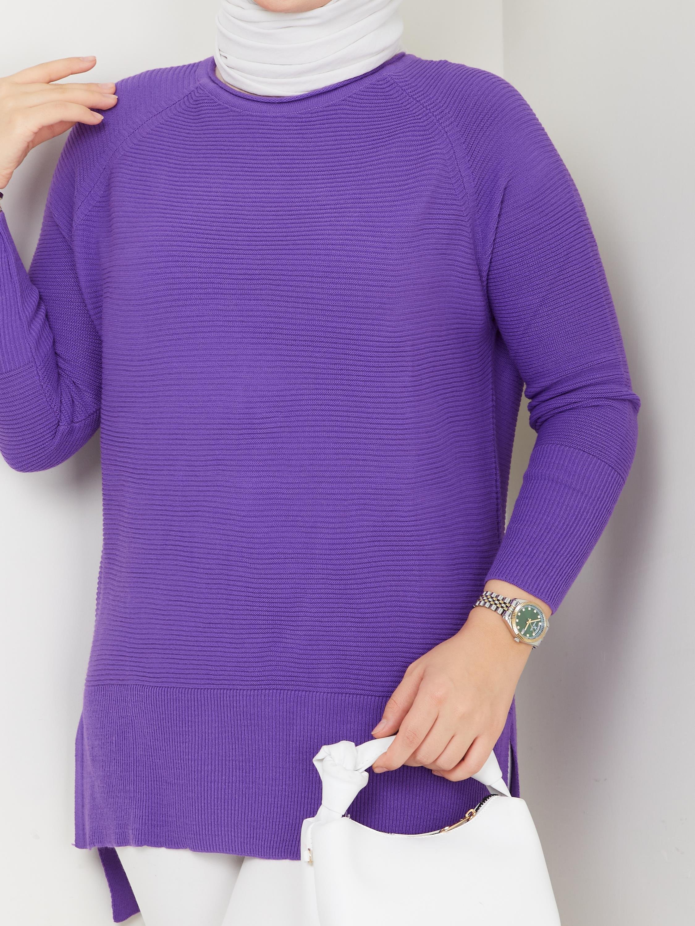 Fitilli Battal Boy Triko Tunik Lila  2224-1