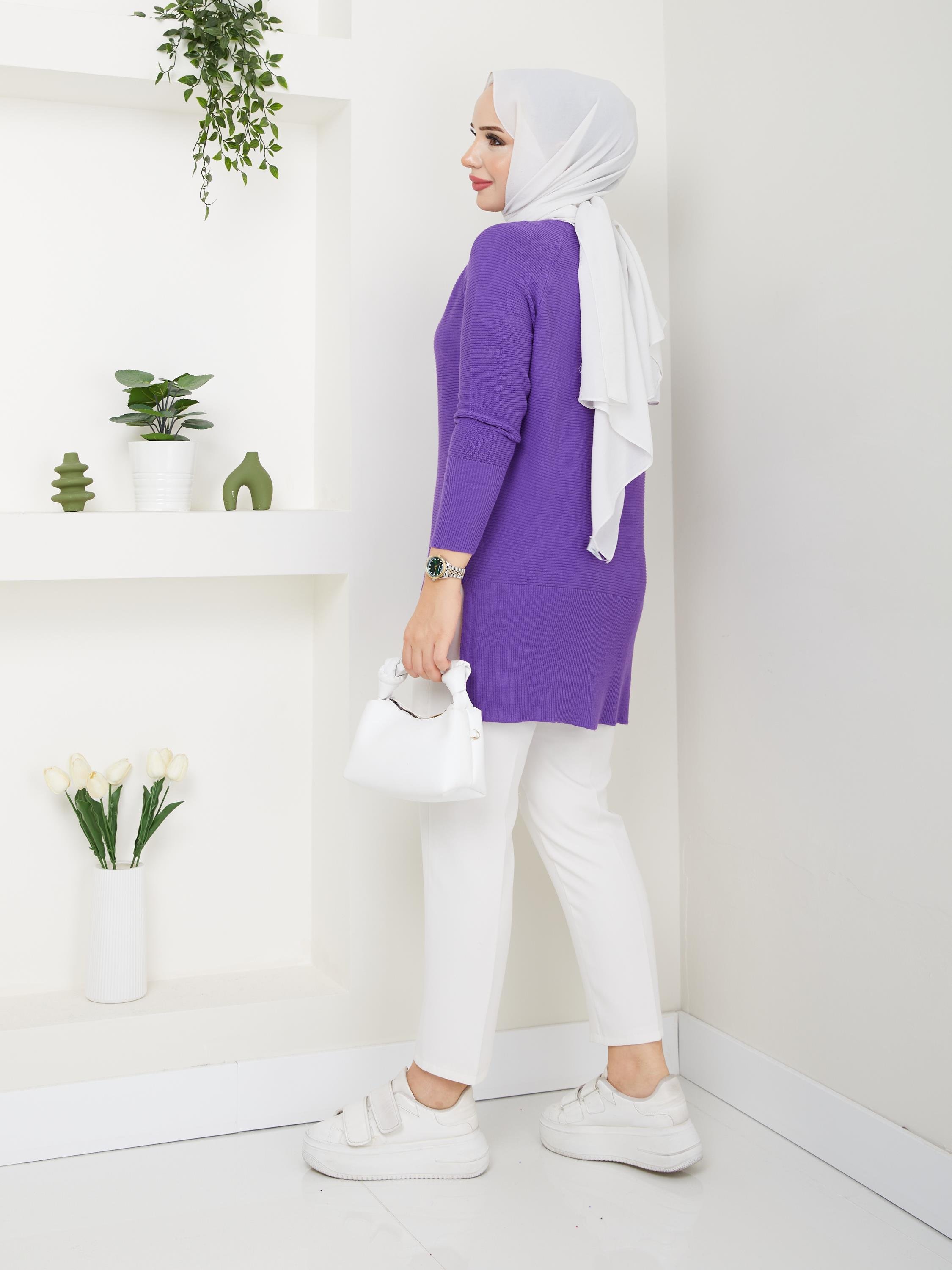 Fitilli Battal Boy Triko Tunik Lila  2224-1
