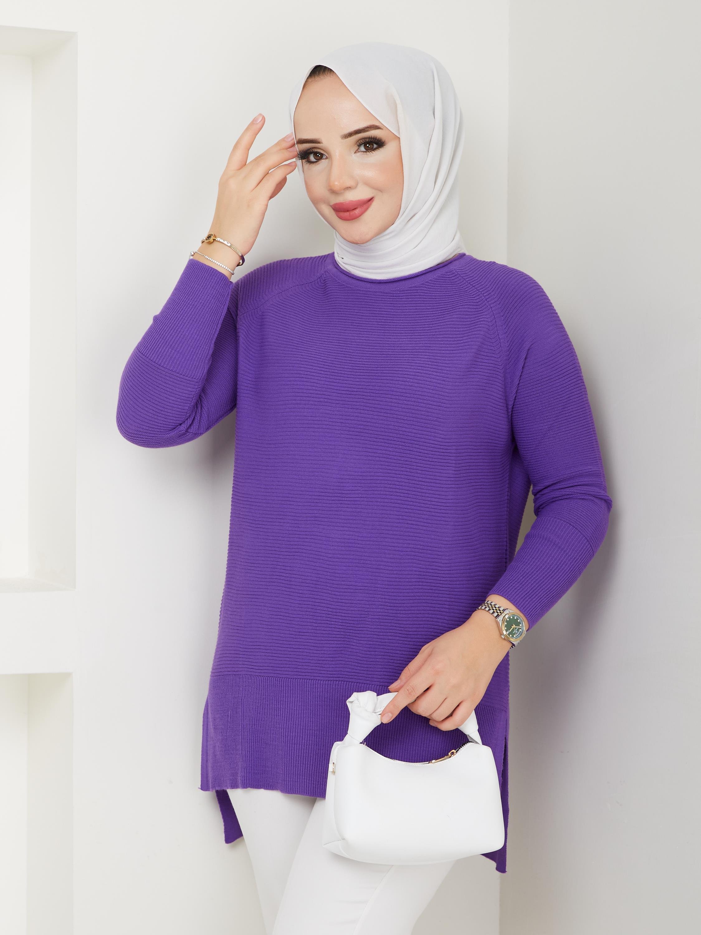 Fitilli Battal Boy Triko Tunik Lila  2224-1