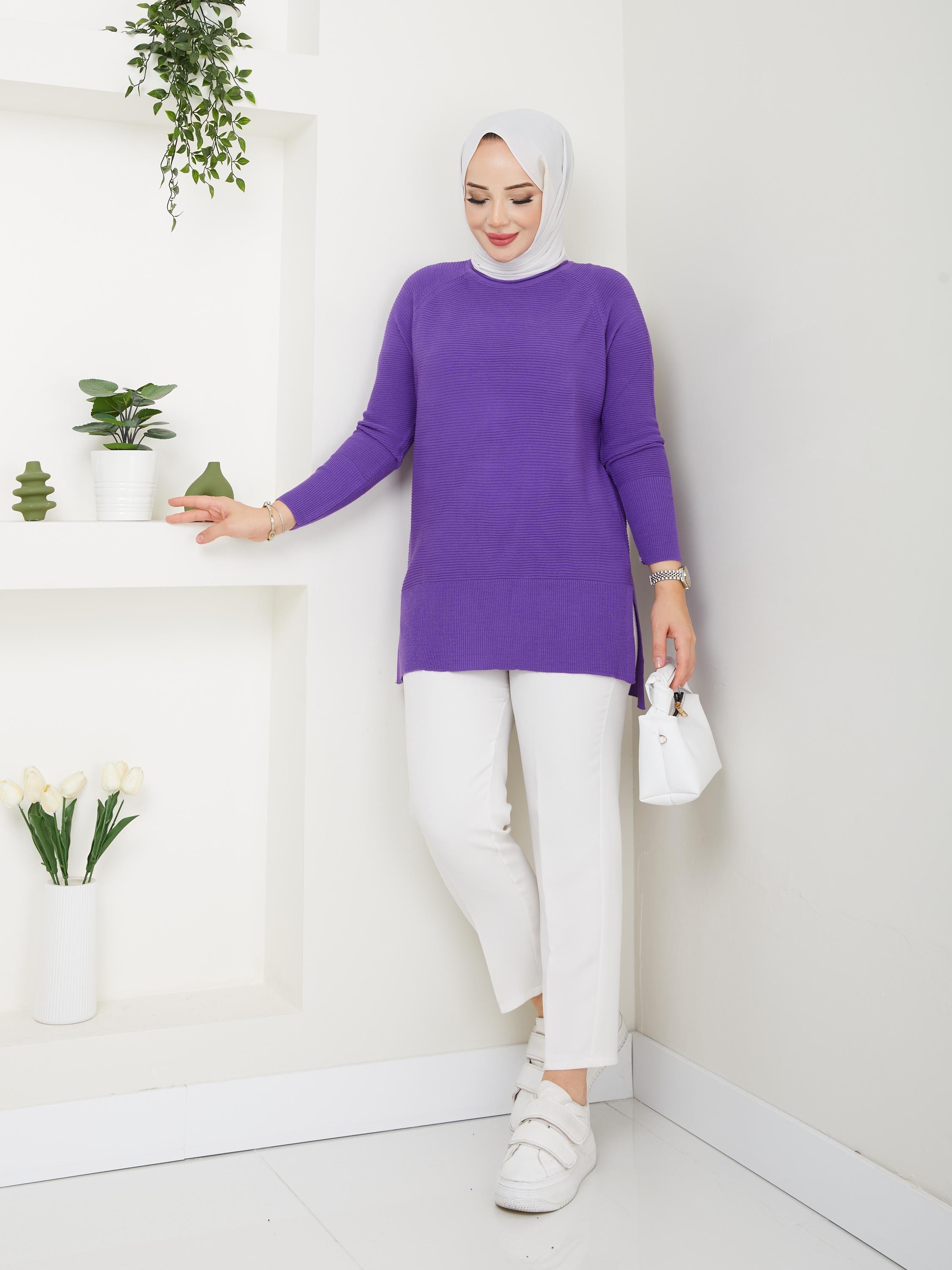 Fitilli Battal Boy Triko Tunik Lila  2224-1