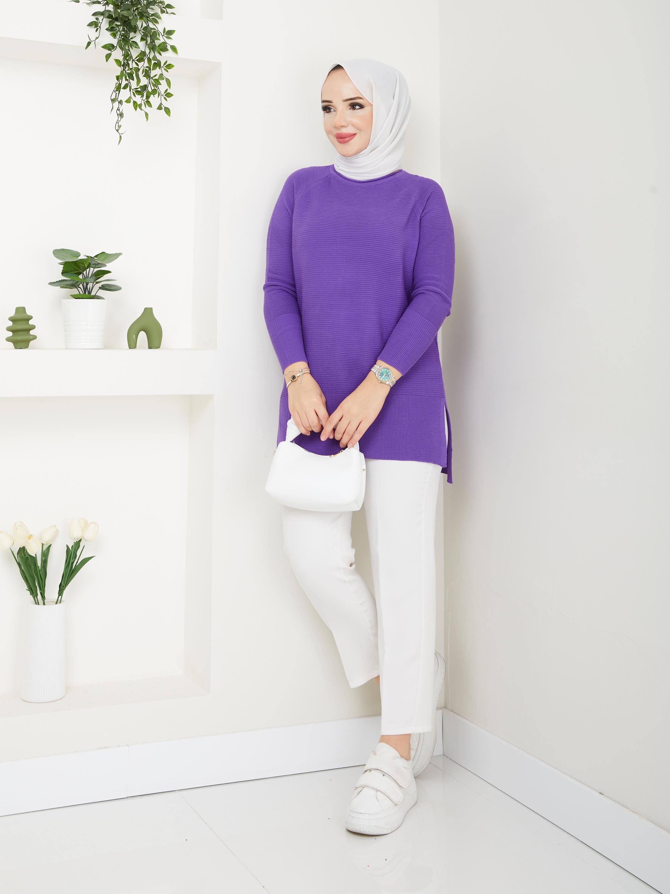 Fitilli Battal Boy Triko Tunik Lila  2224-1
