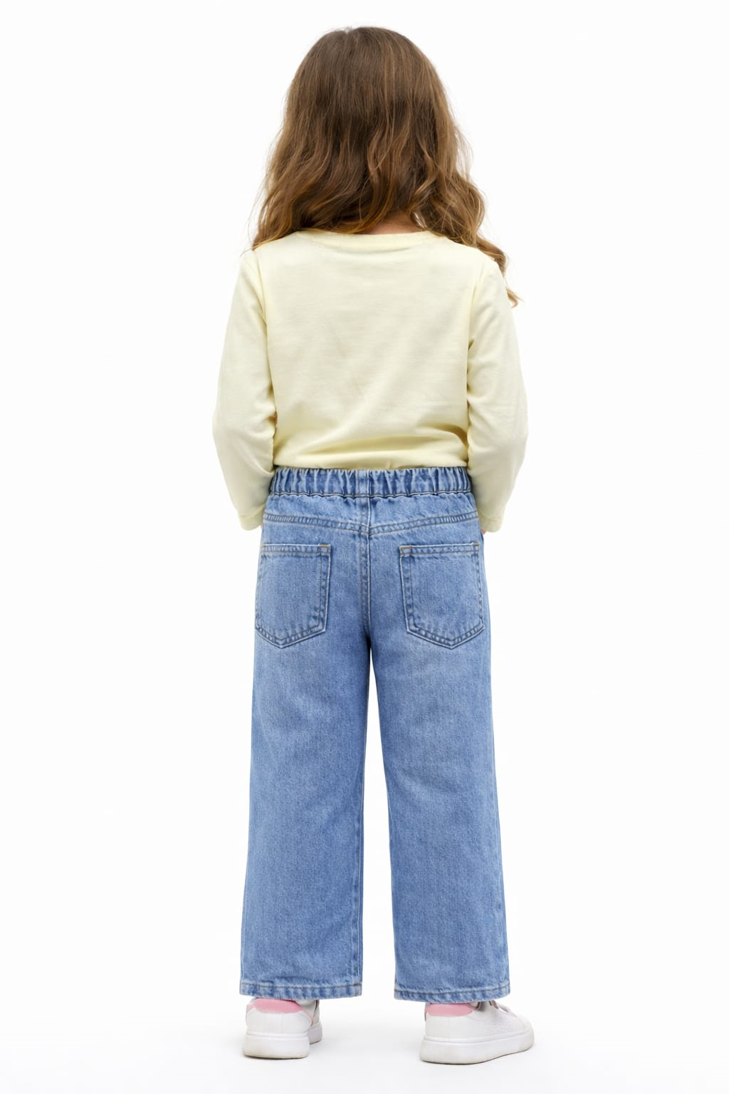 Çiçek ve Taş Detaylı Denim Takım 5-8 yaş 