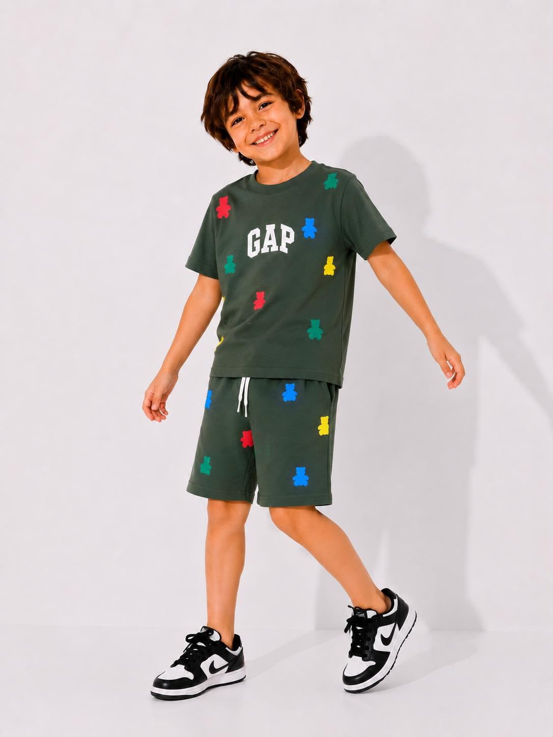 Erkek Çocuk 3-10 Yaş arası Gap lego yeşil Şortlu Yazlık Takım