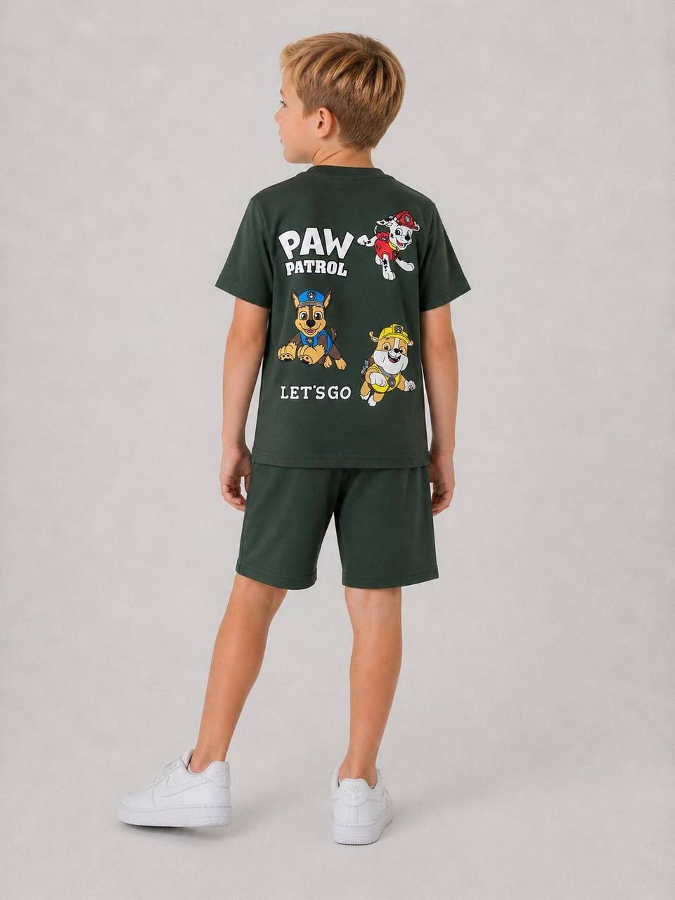 Erkek Çocuk 3-10 Yaş arası Paw patrol yeşil Şortlu Yazlık Takım