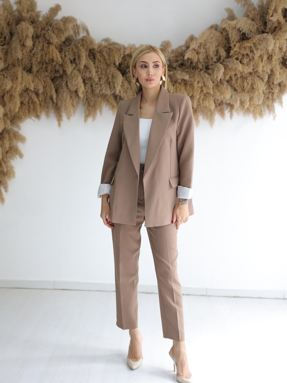 Z1440 Kolu Katlamalı Ceket - Kahve