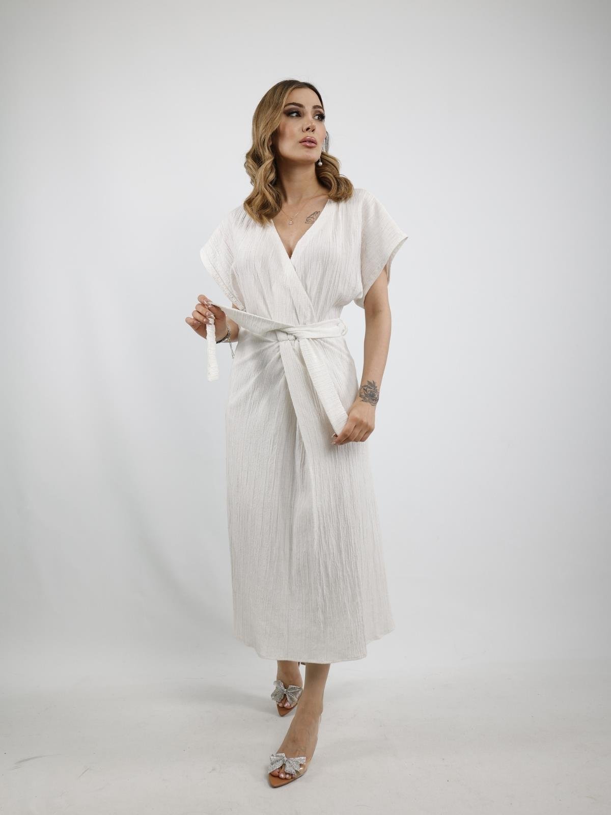 Z1721 0280 Elbise - Beyaz