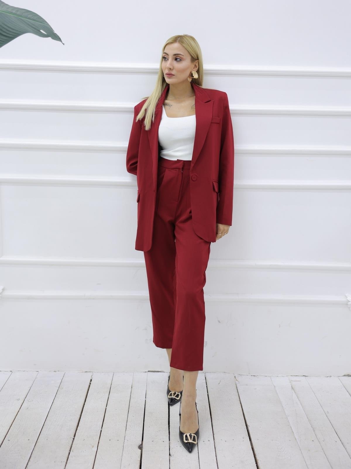 Z1904 71154 Pantolon - Bordo