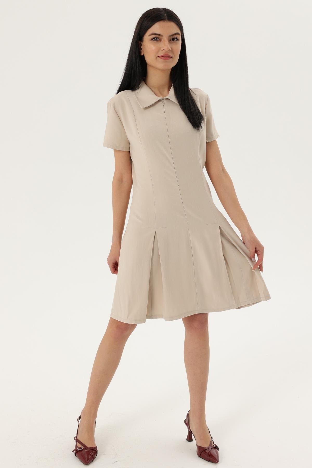 Z2013 8474 Elbise - Taş