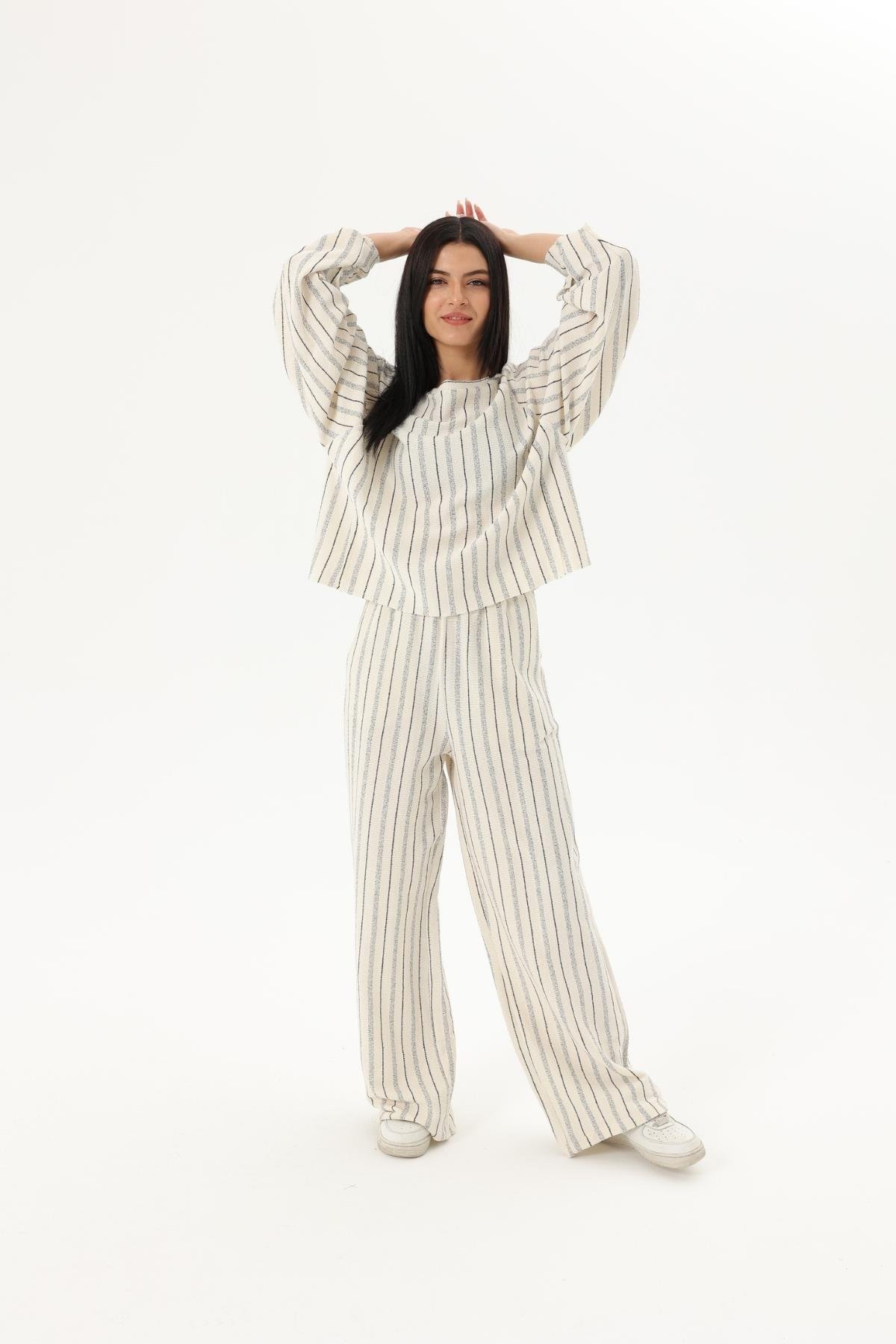 Z2019A 51132 Pantolon - Taş/Siyah