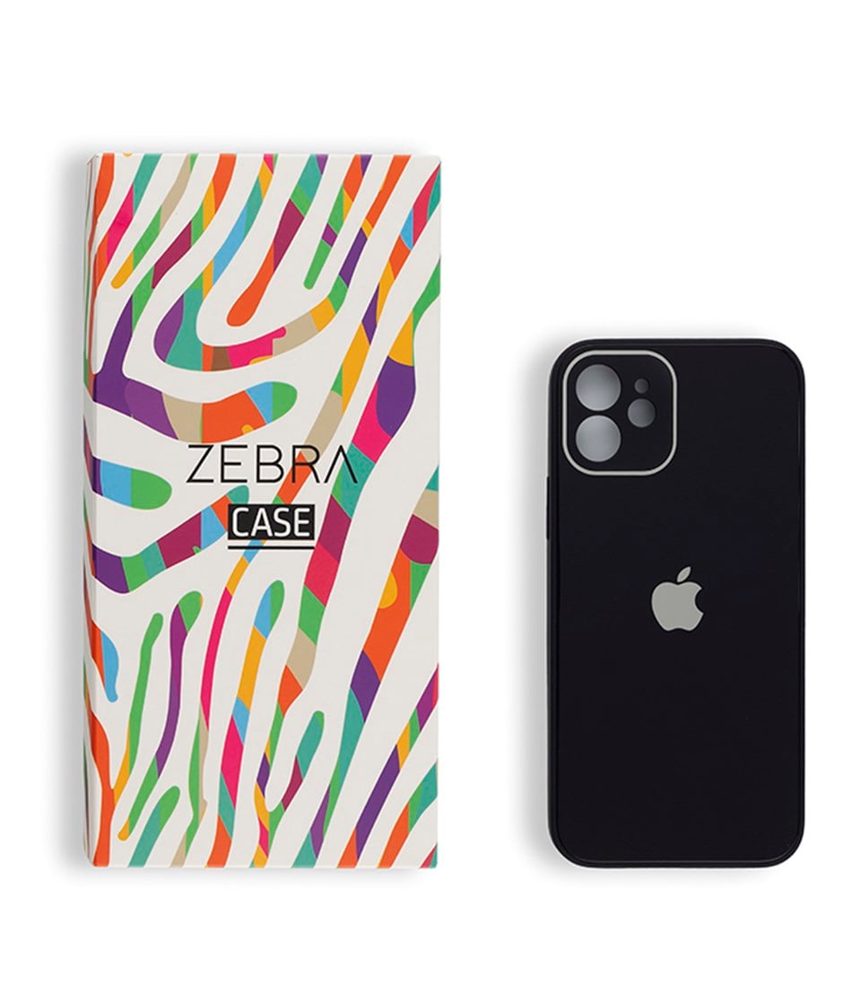 Iphone 12 Siyah Glass Serisi Kılıf