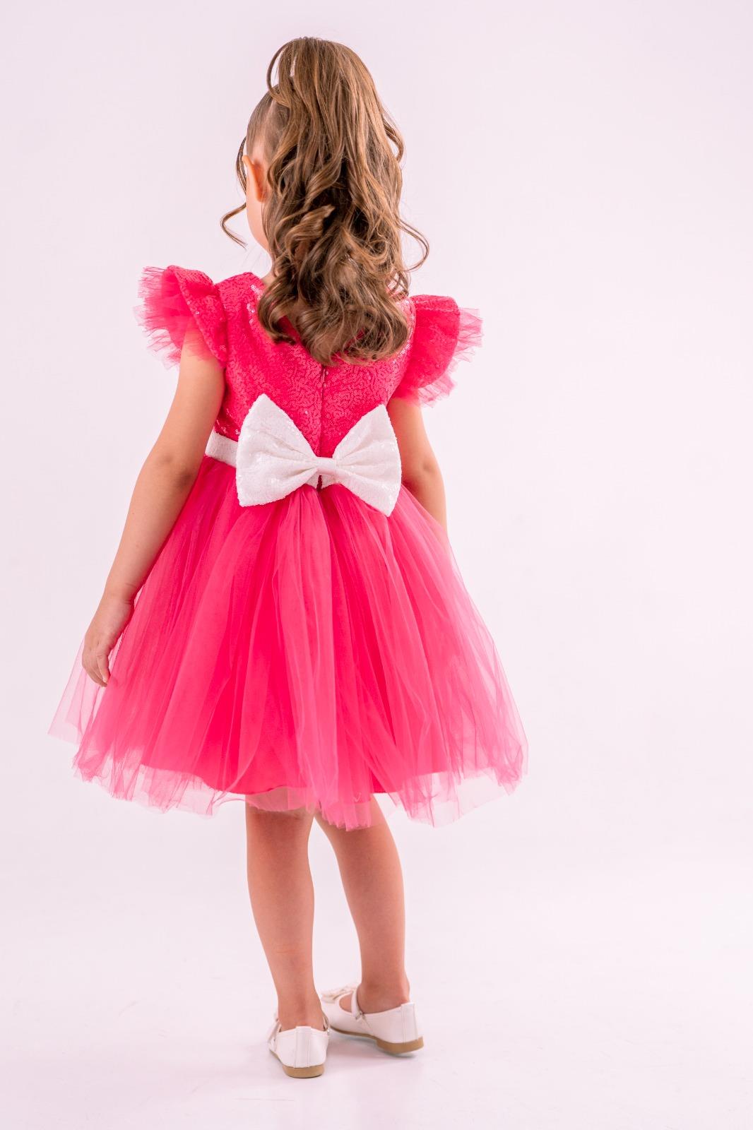 BARBİE PULLU FİYONKLU ELBİSE