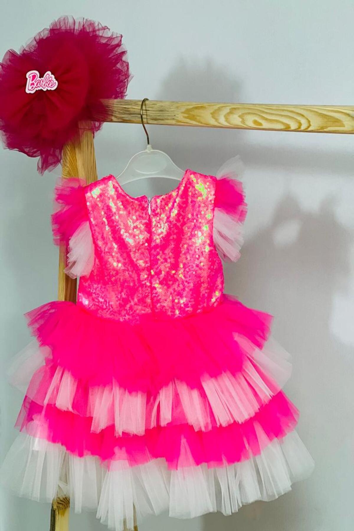 BARBİE PULLU KATKAT ELBİSE