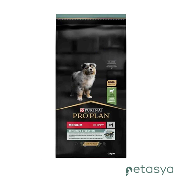 Pro Plan Puppy Medium Sensitive Digestion  Kuzulu ve Pirinçli Orta Irk Yavru Köpek Maması 12 Kg