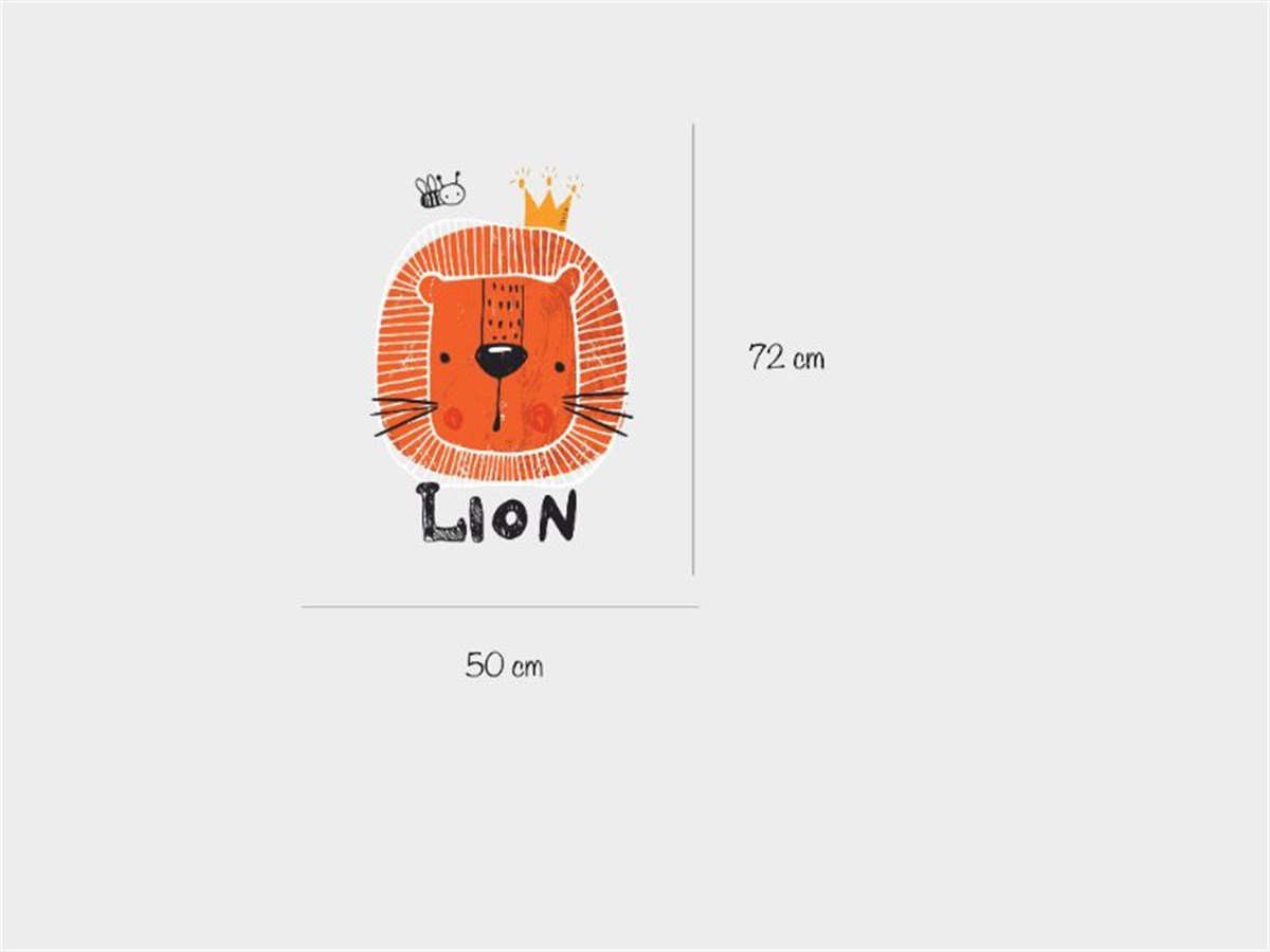  Orange Lion Duvar Etiketi