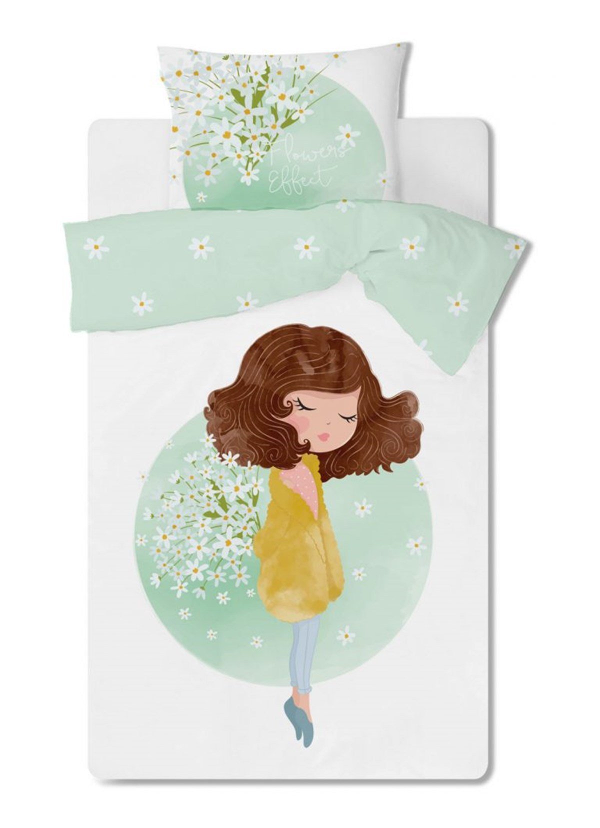 Flower Effect Tek Kişilik Nevresim Takımı