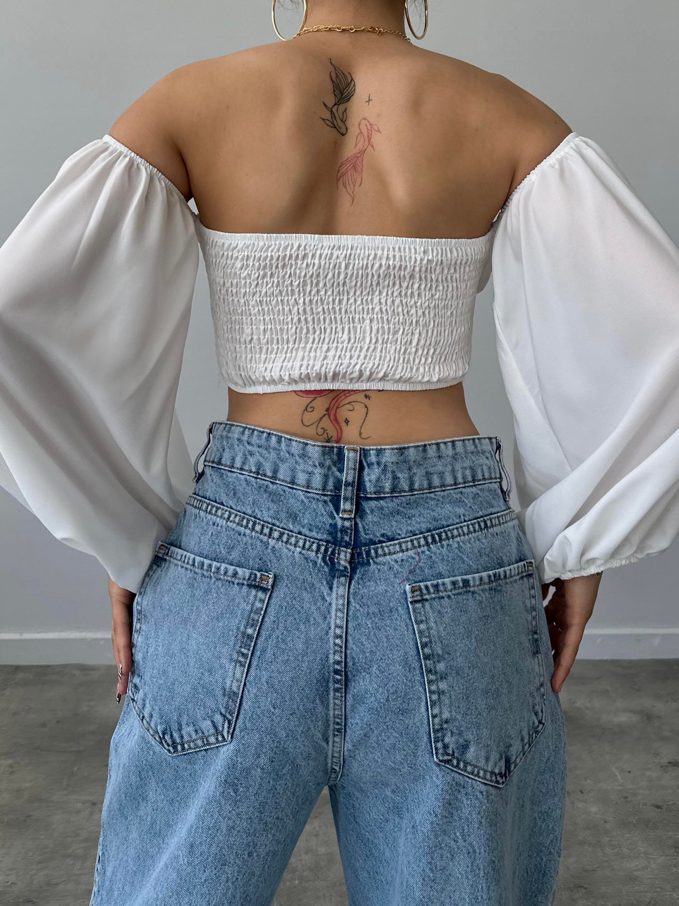 Agnes Büstiyer Beyaz Crop