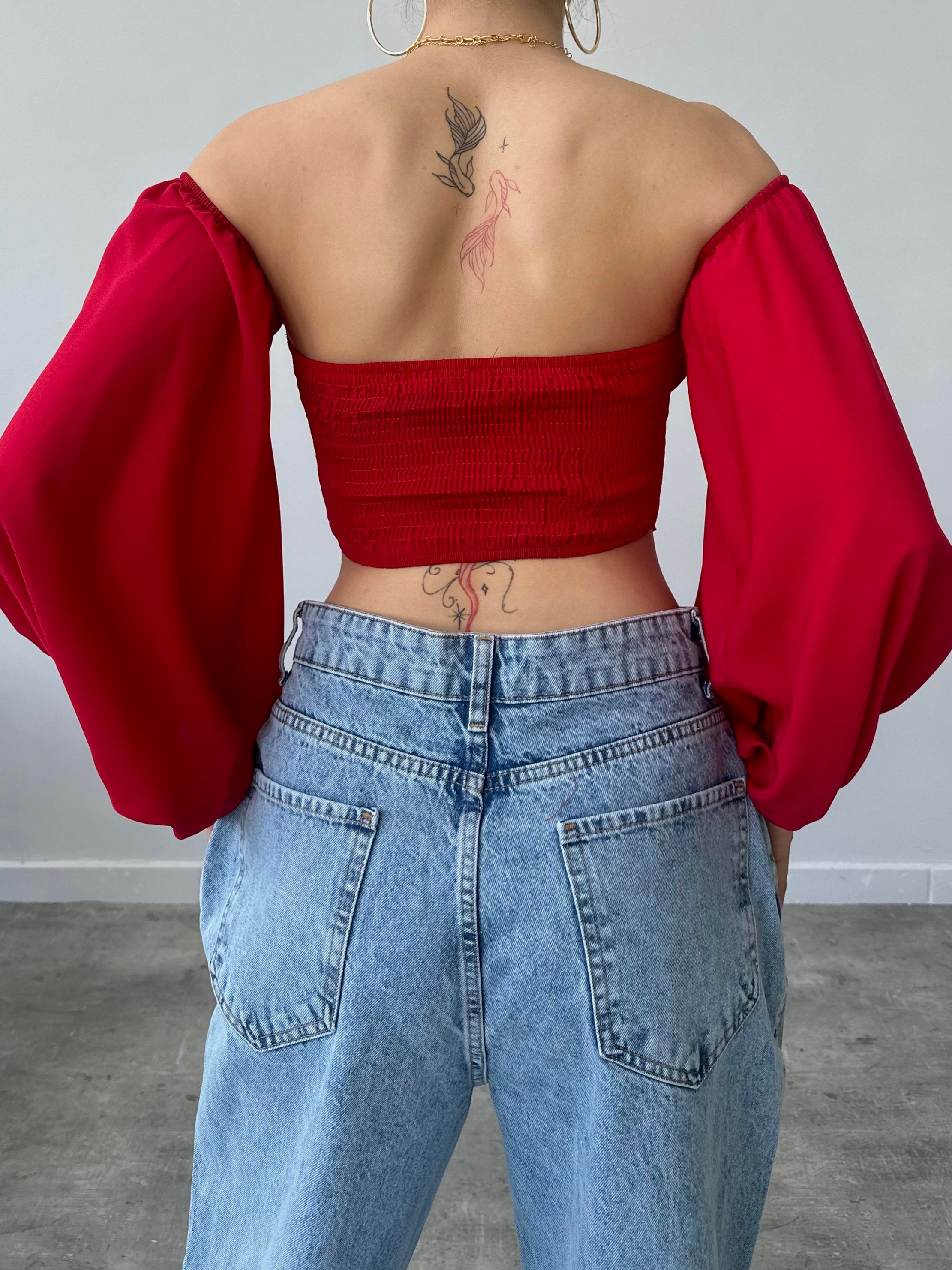 Agnes Büstiyer Kırmızı Crop