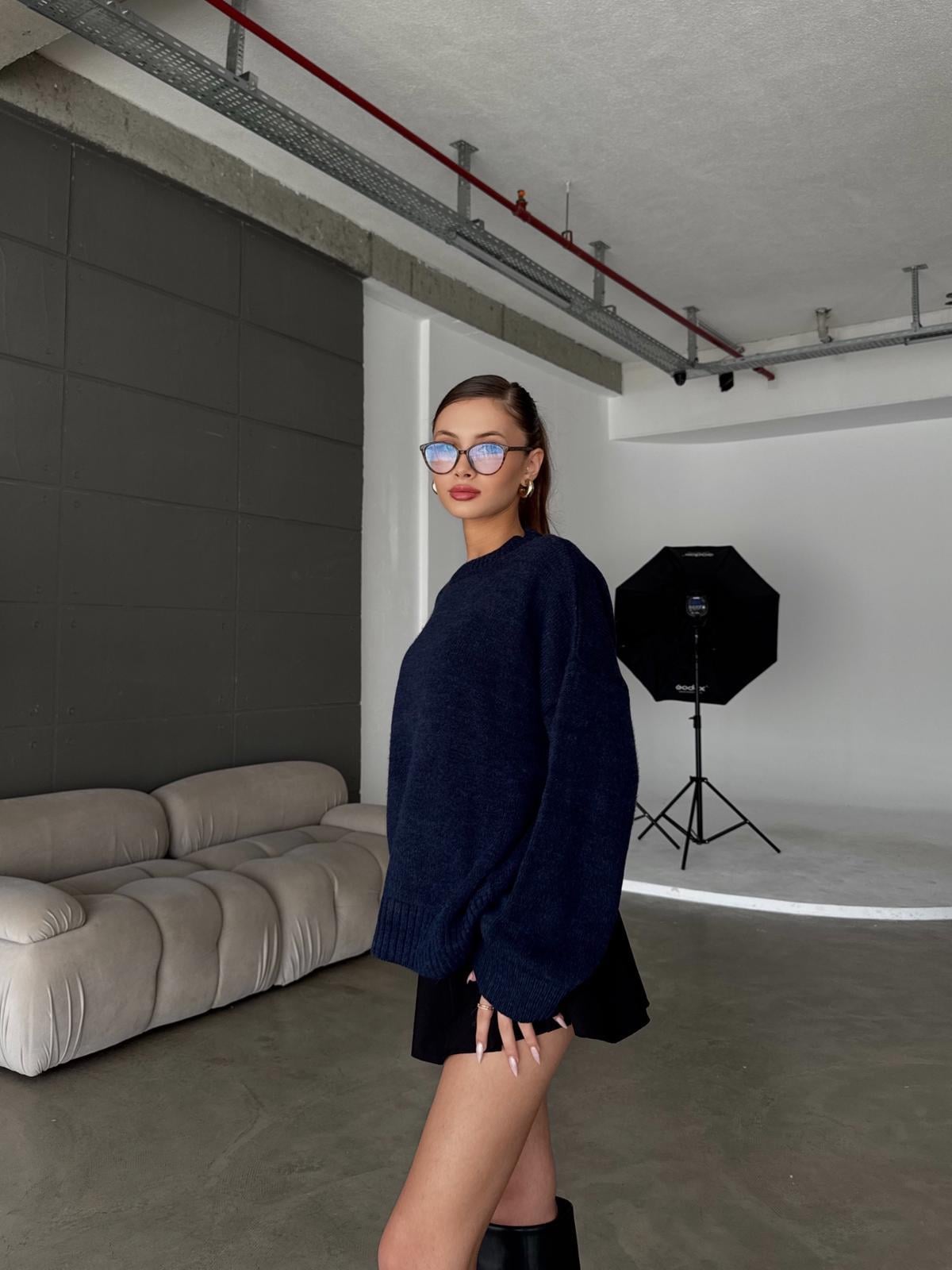 Cross Bisiklet Yaka Basic Lacivert Kazak