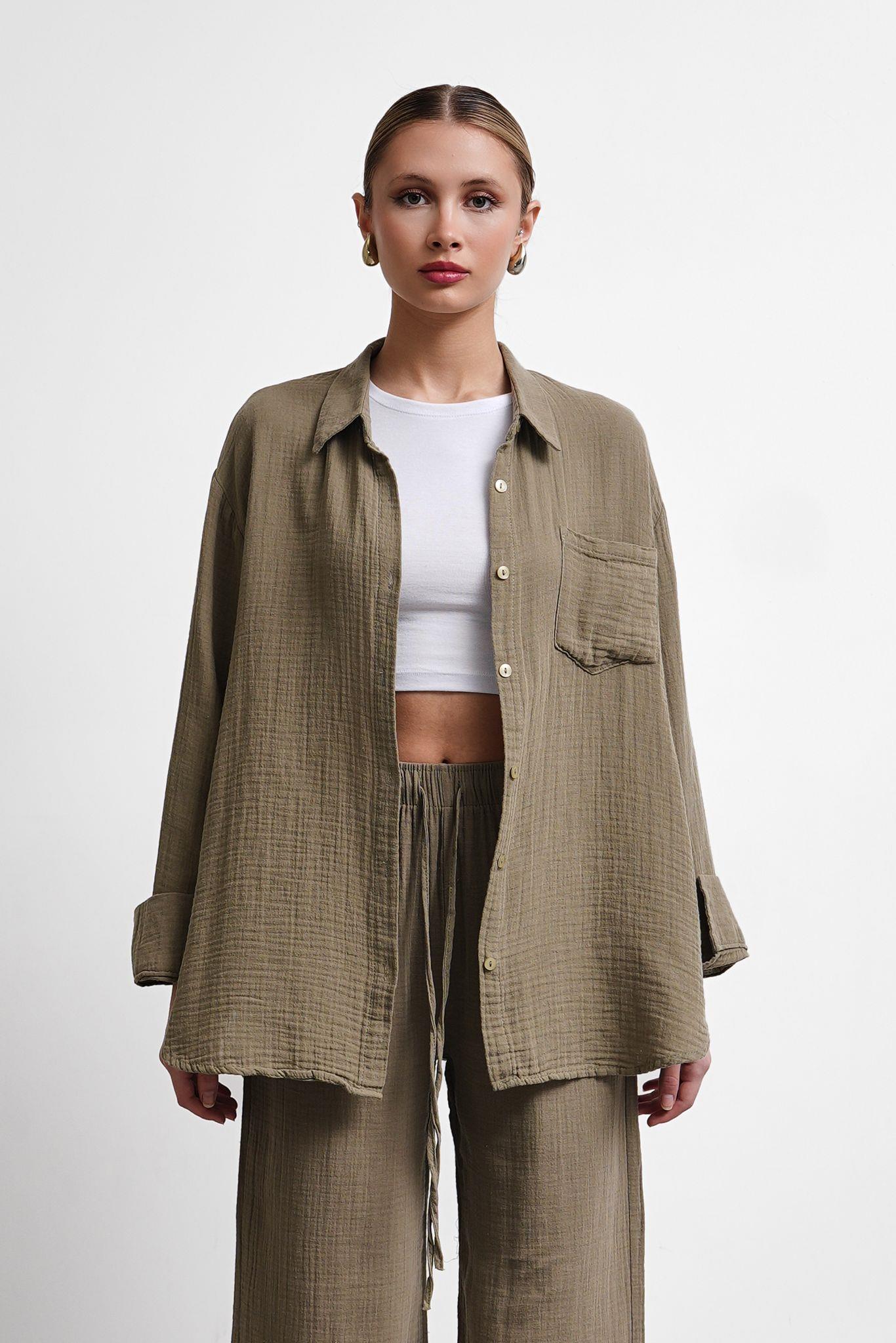 Deiman Haki Müslin Gömlek 