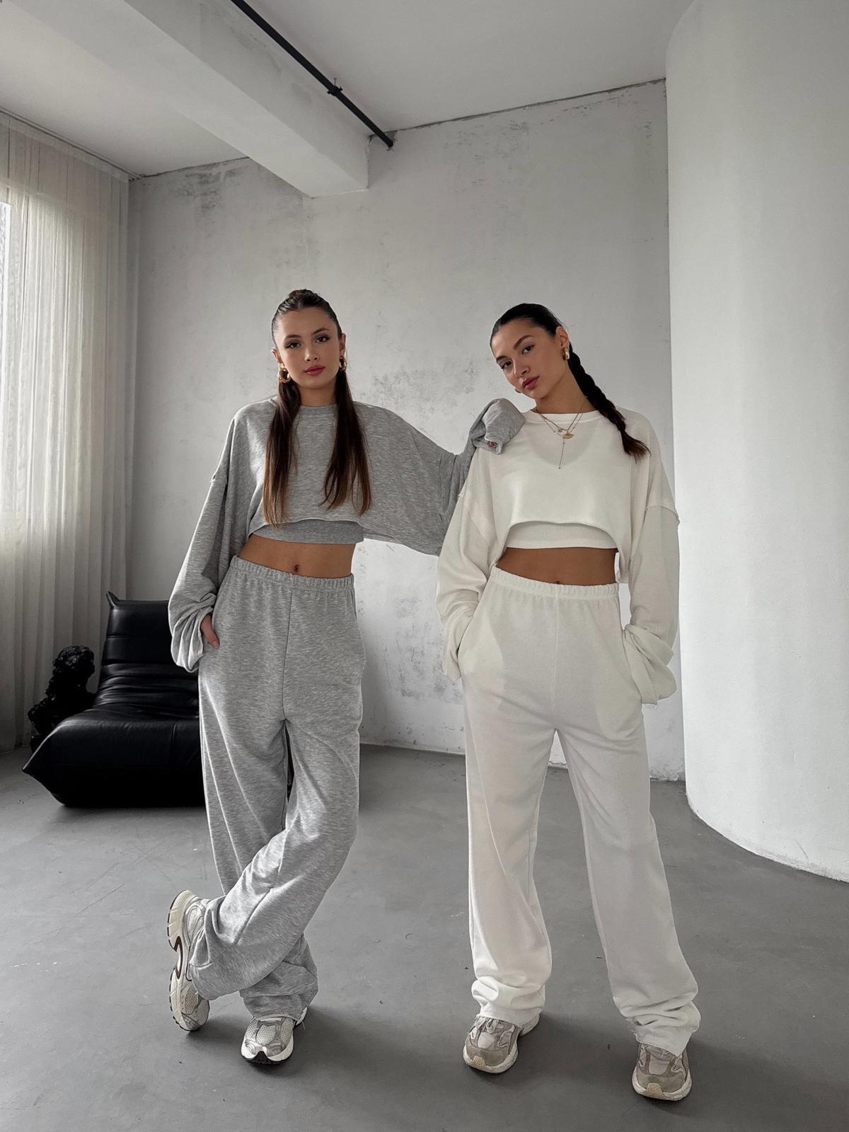 Mionex Beyaz Basic Crop Pantolon 3 lü Takım