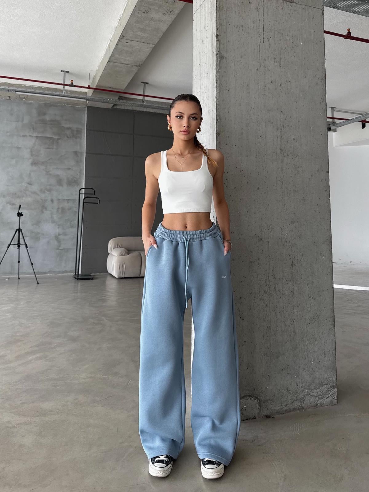 OW Baggy Oversize Bebe Mavi Eşofman Altı