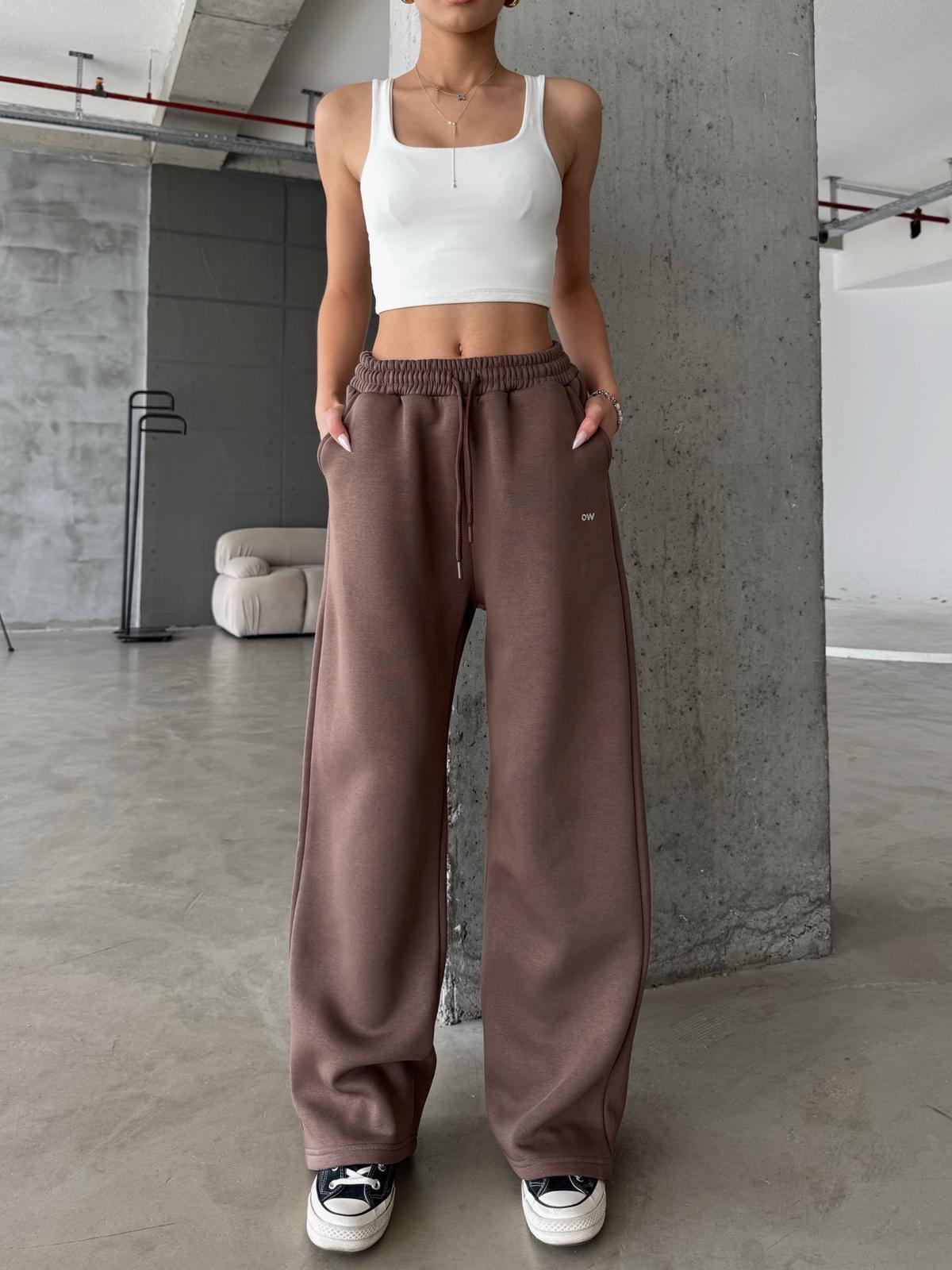 OW Baggy Oversize Kahve Eşofman Altı